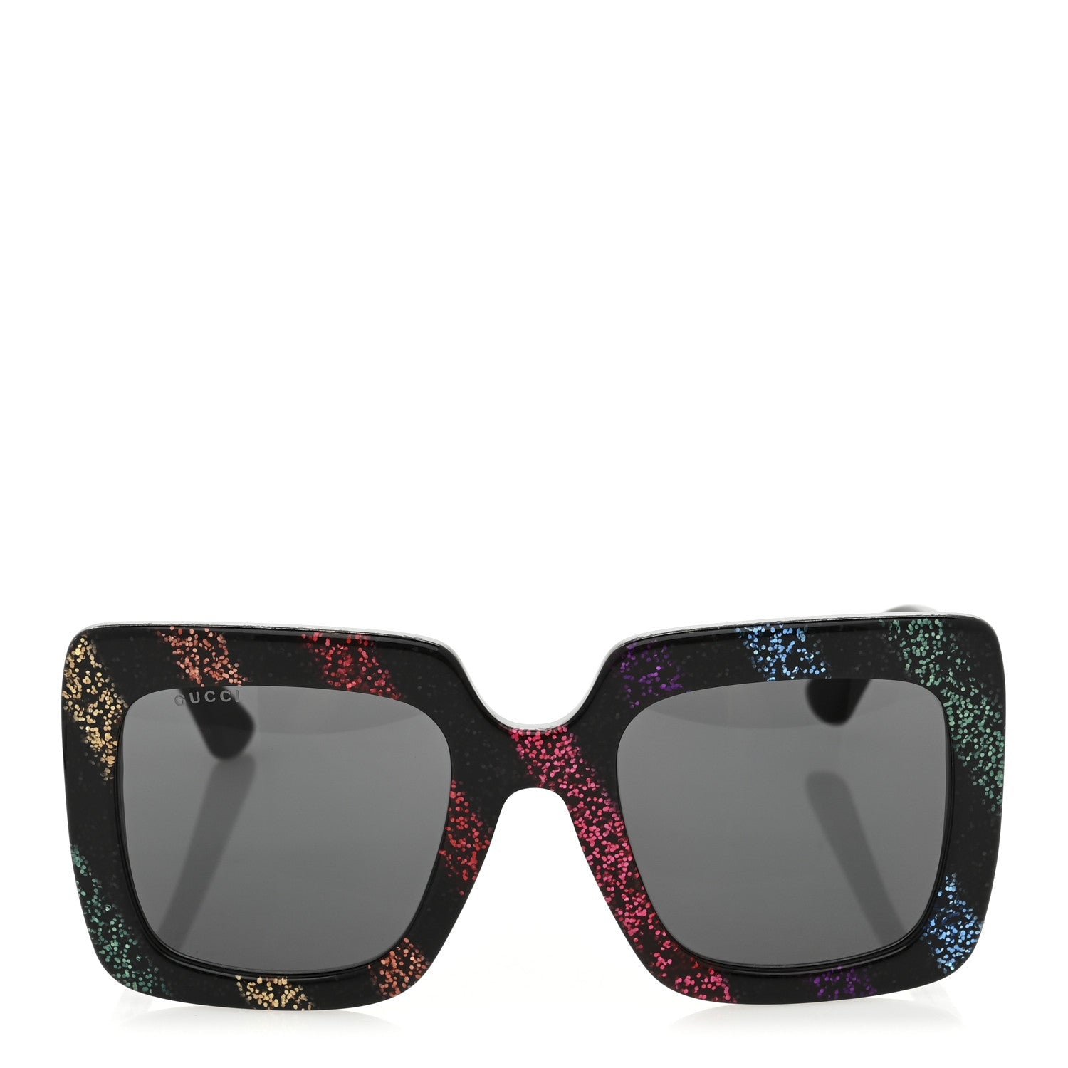 Acetate Oversize Stripe Sunglasses GG0328S Black Multi