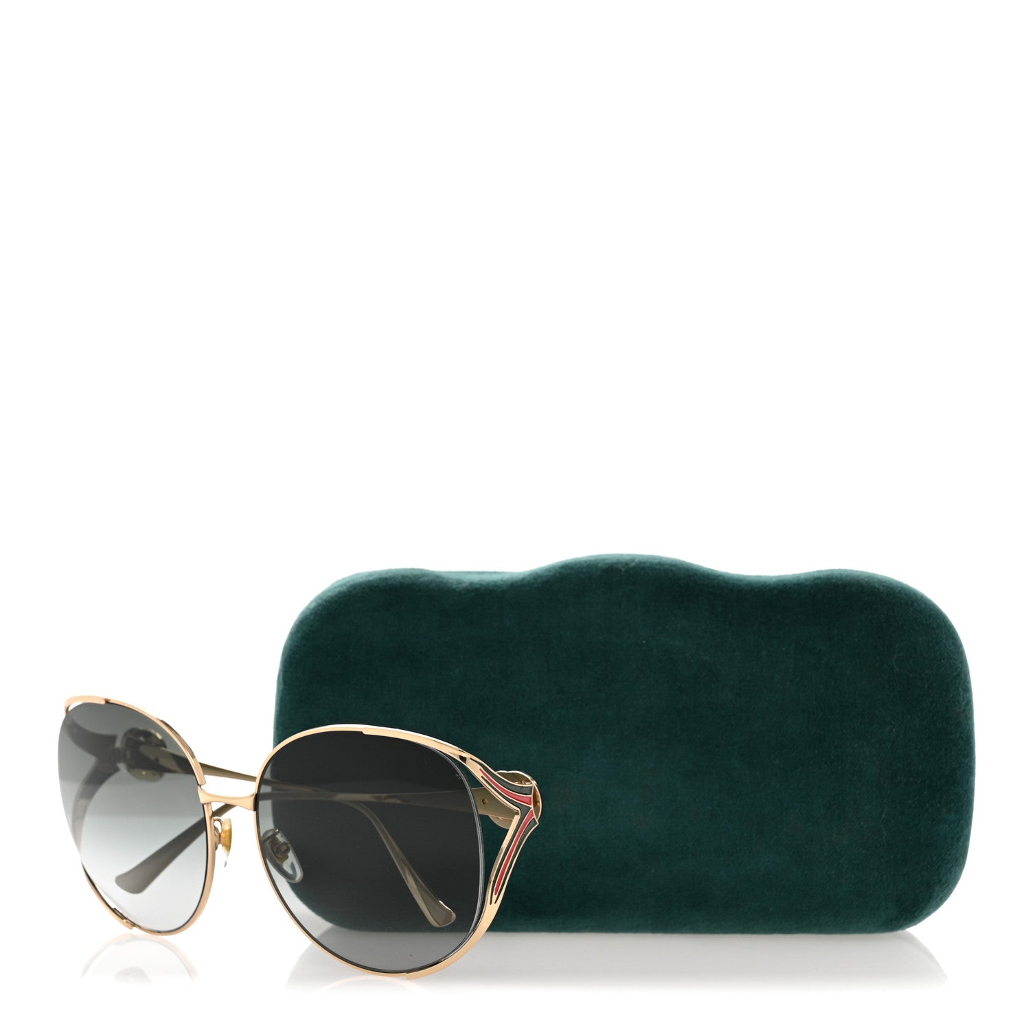 Metal Oversized Round Frame GG0225S Sunglasses Gold