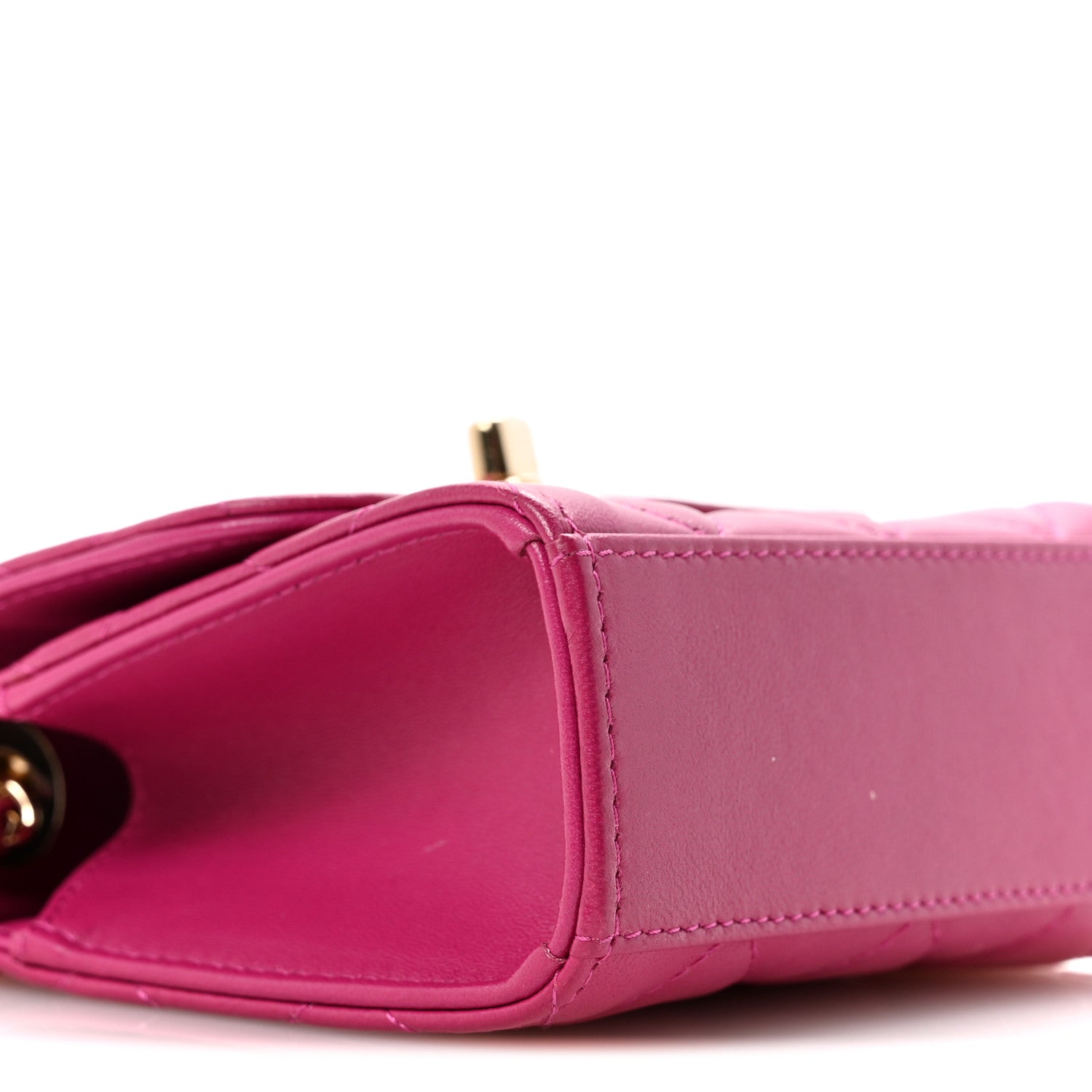 Lambskin Quilted Mini Trendy CC Clutch With Chain Fuchsia
