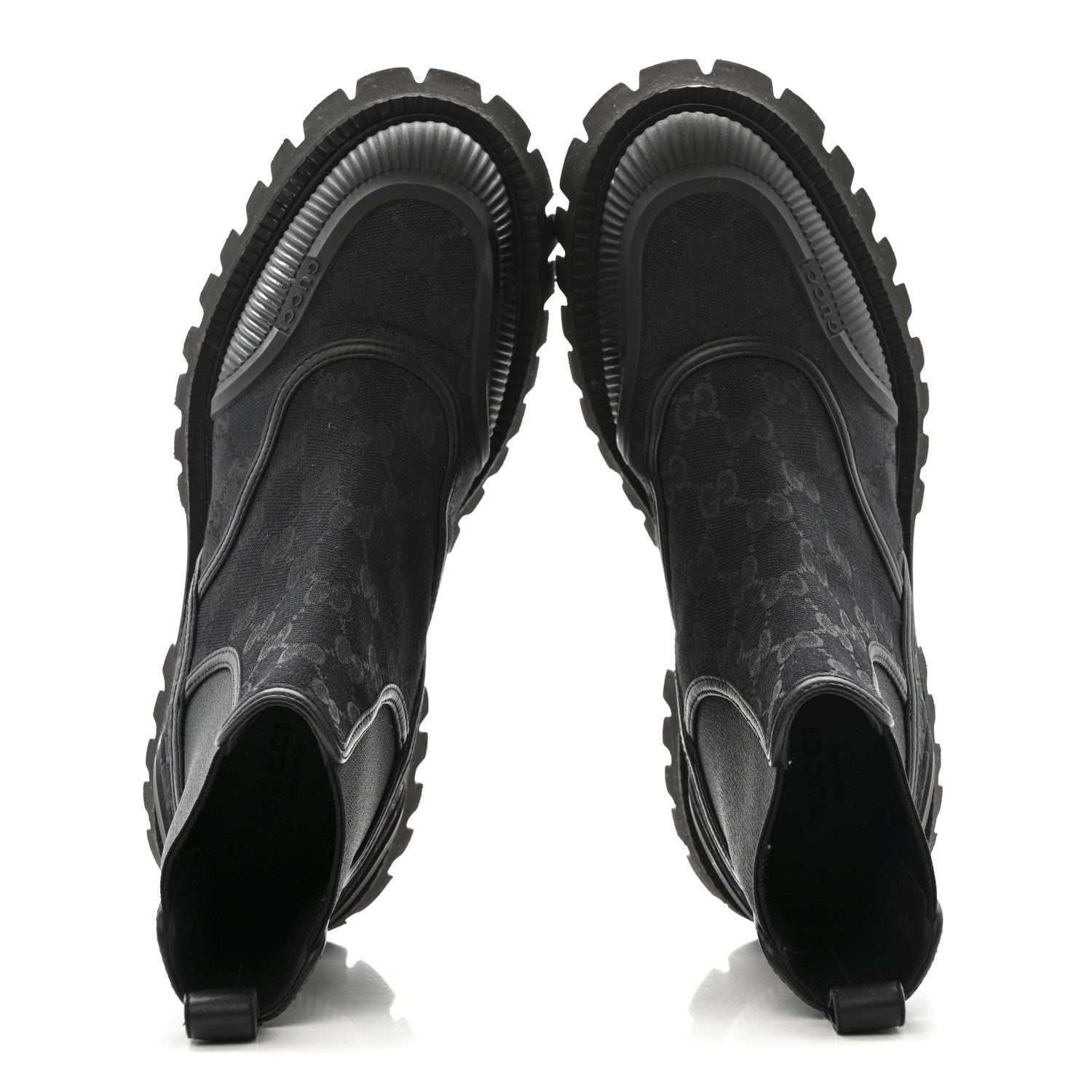Canvas Calfskin GG Supreme Ankle Boots 39 Black