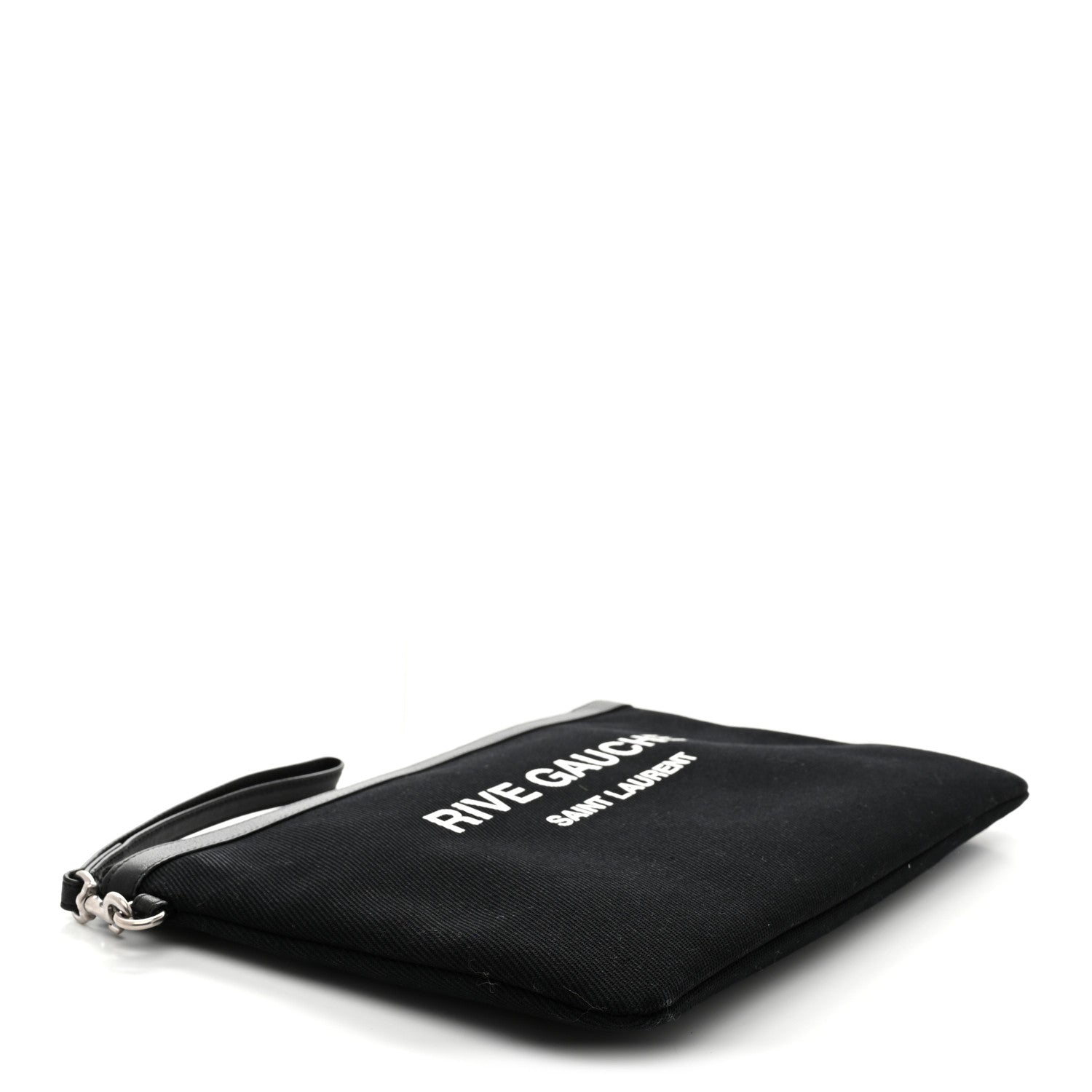Linen Canvas Rive Gouche Zipped Pouch Black
