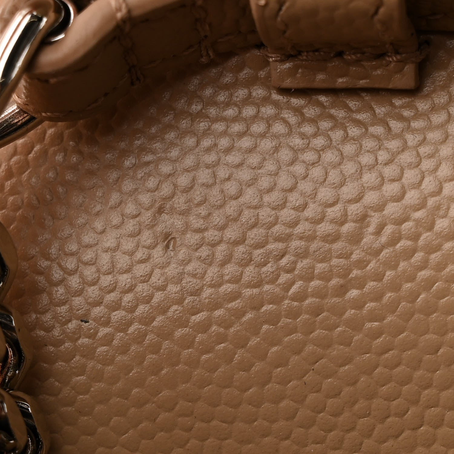 Grain De Poudre Matelasse Chevron Cassandre Chain Wallet Dark Beige