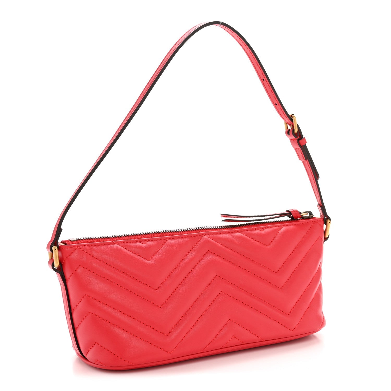 Calfskin Matelasse Chevron GG Marmont Sling Shoulder Bag Rosso