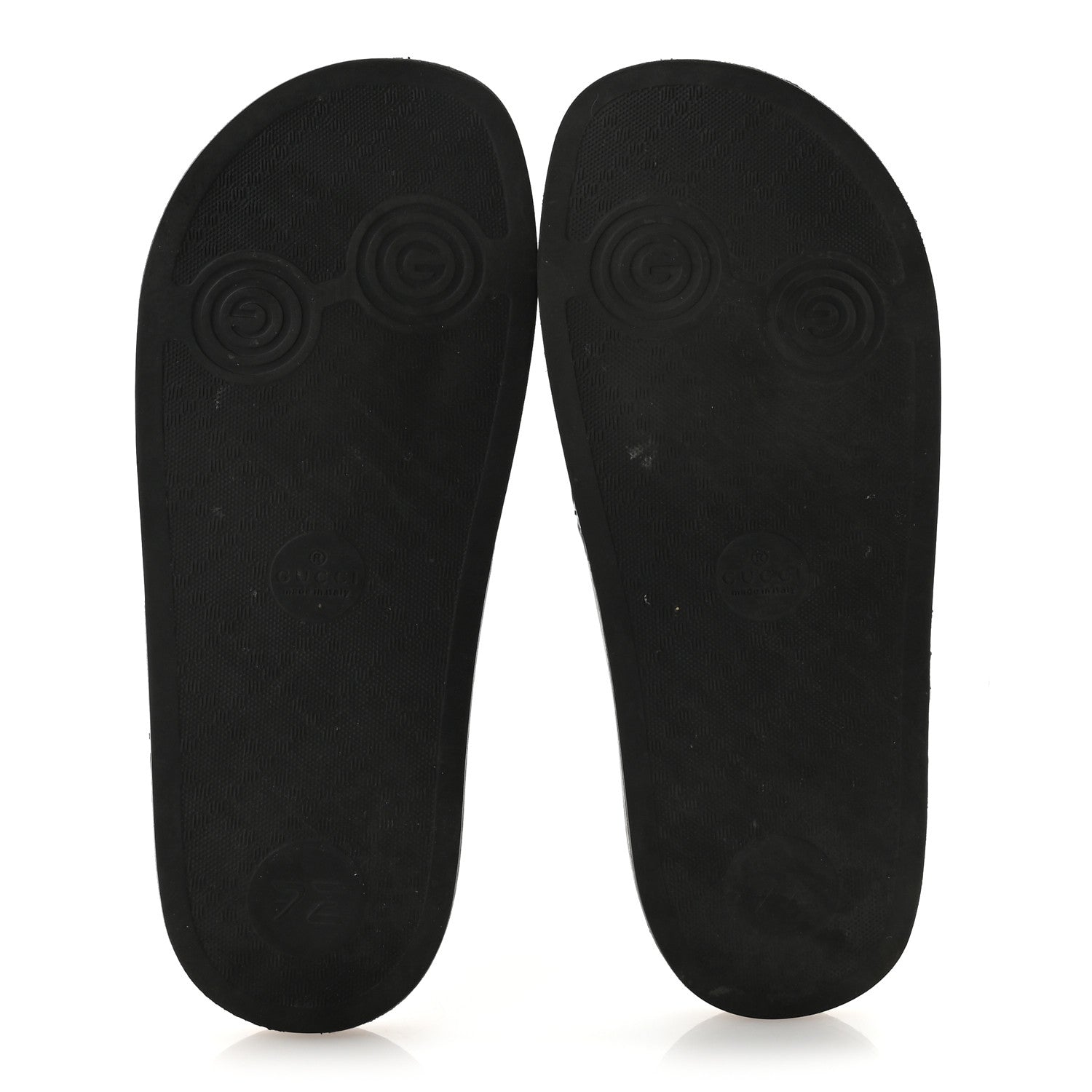 Rubber GG Monogram Perforated Womens Slide Sandals 37 Black