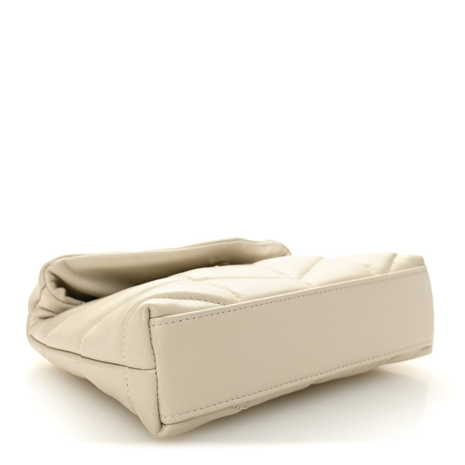 Lambskin Monogram Loulou Puffer Pouch Clutch Crema Soft
