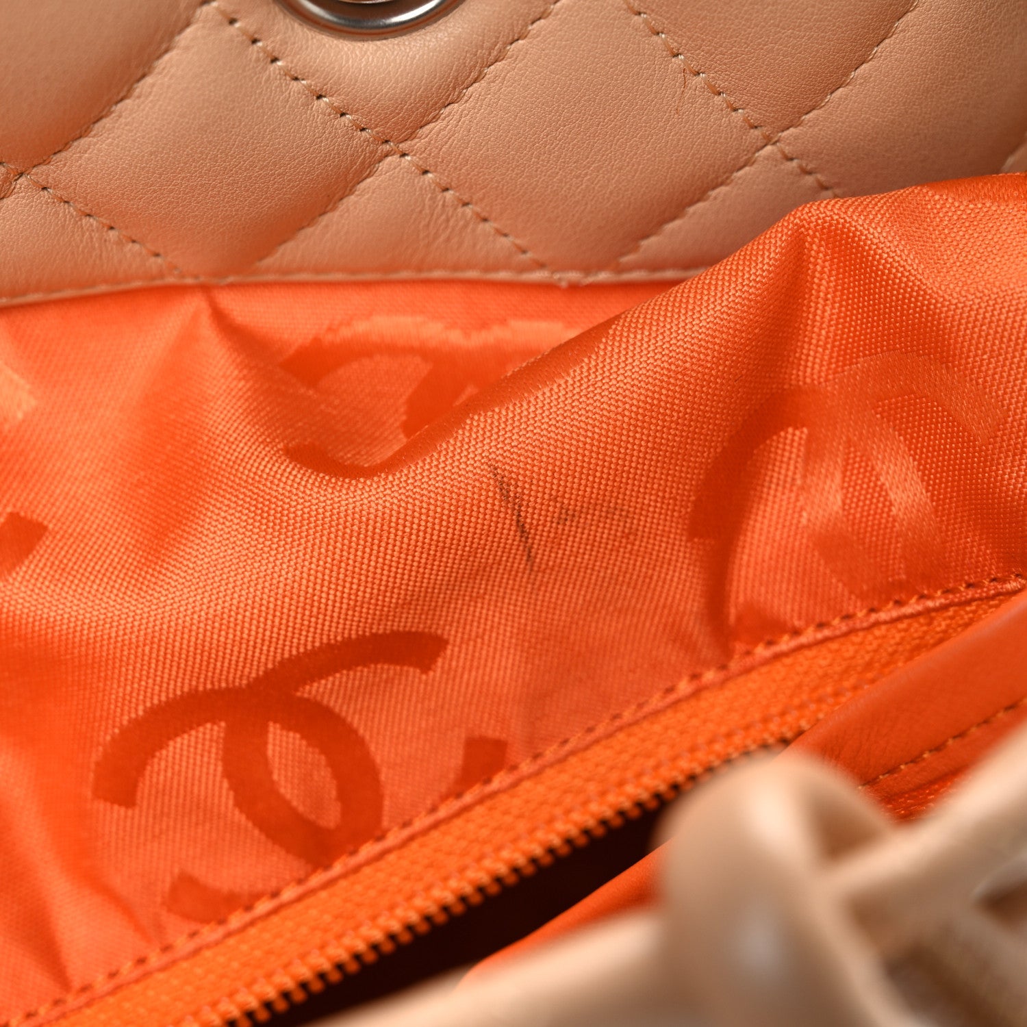 Calfskin Quilted Large Cambon Tote Beige