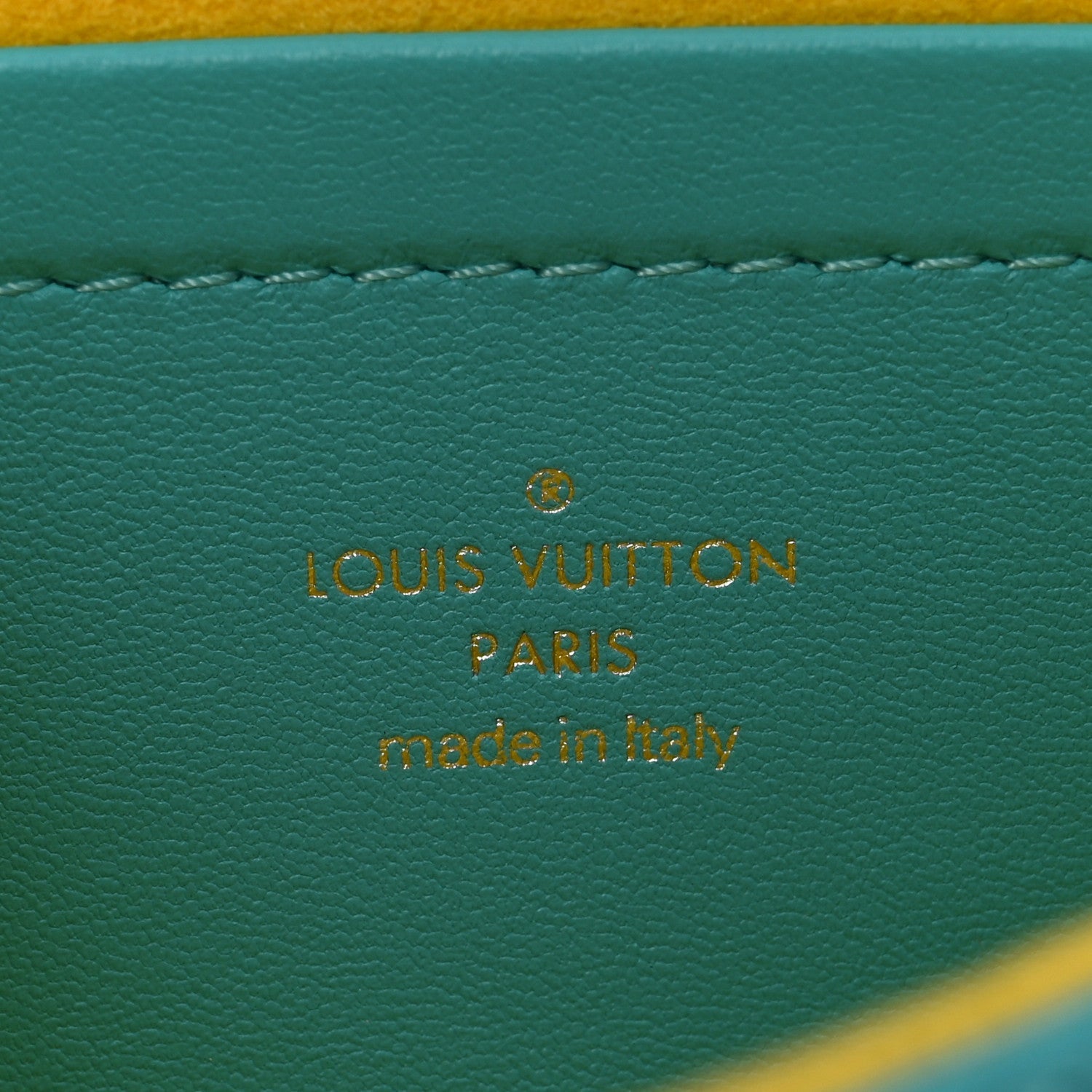 Lambskin Embossed Monogram Vuittamins Pochette Coussin Menthe Jaune