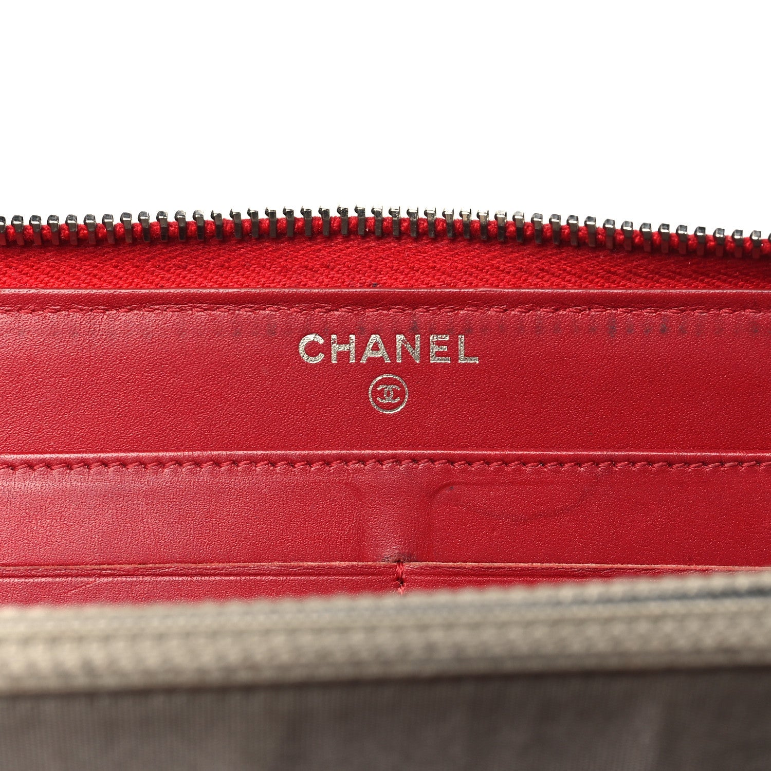 Patent Quilted Brilliant Zip Around Wallet Red