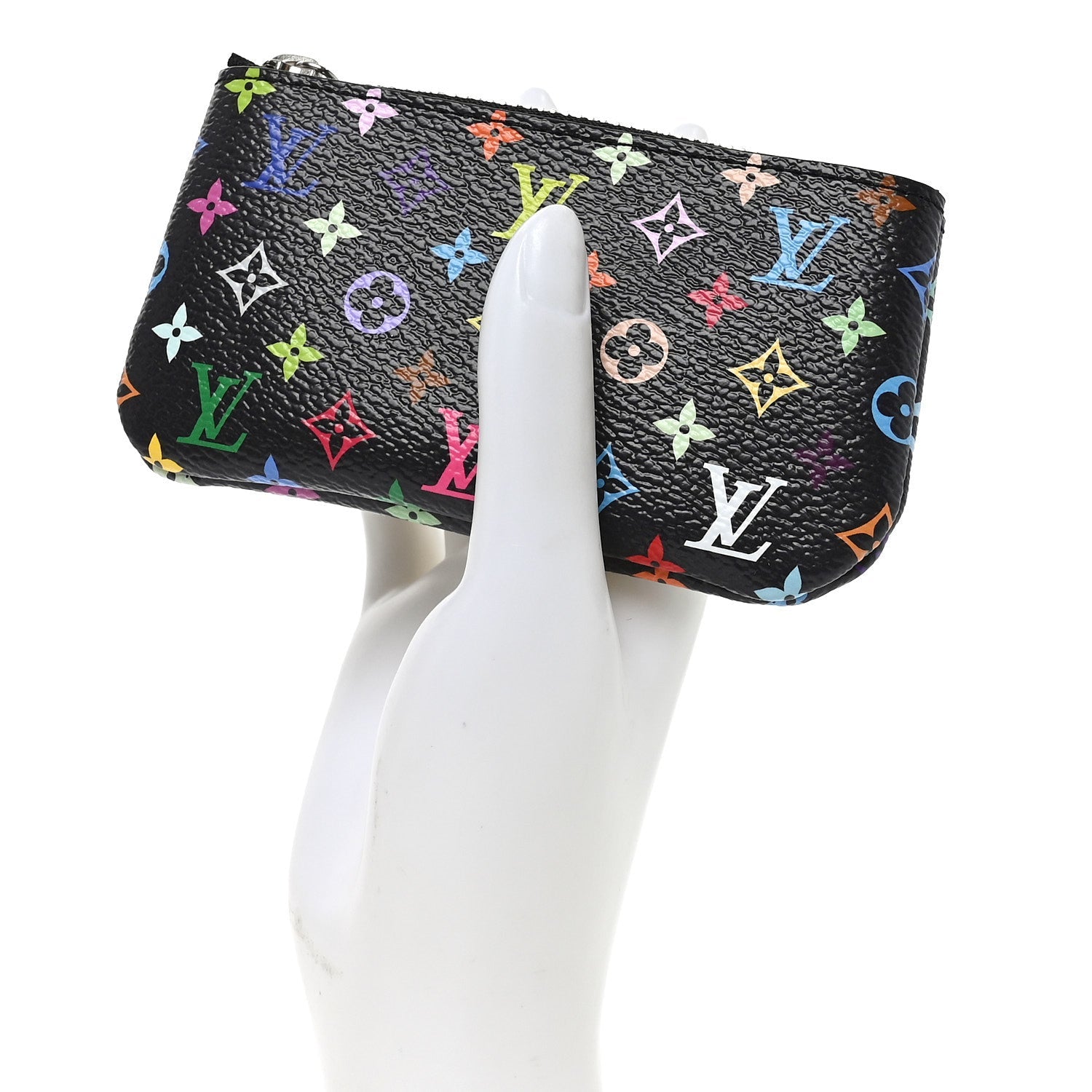 LV X TM Monogram Multicolor Key Pouch Black