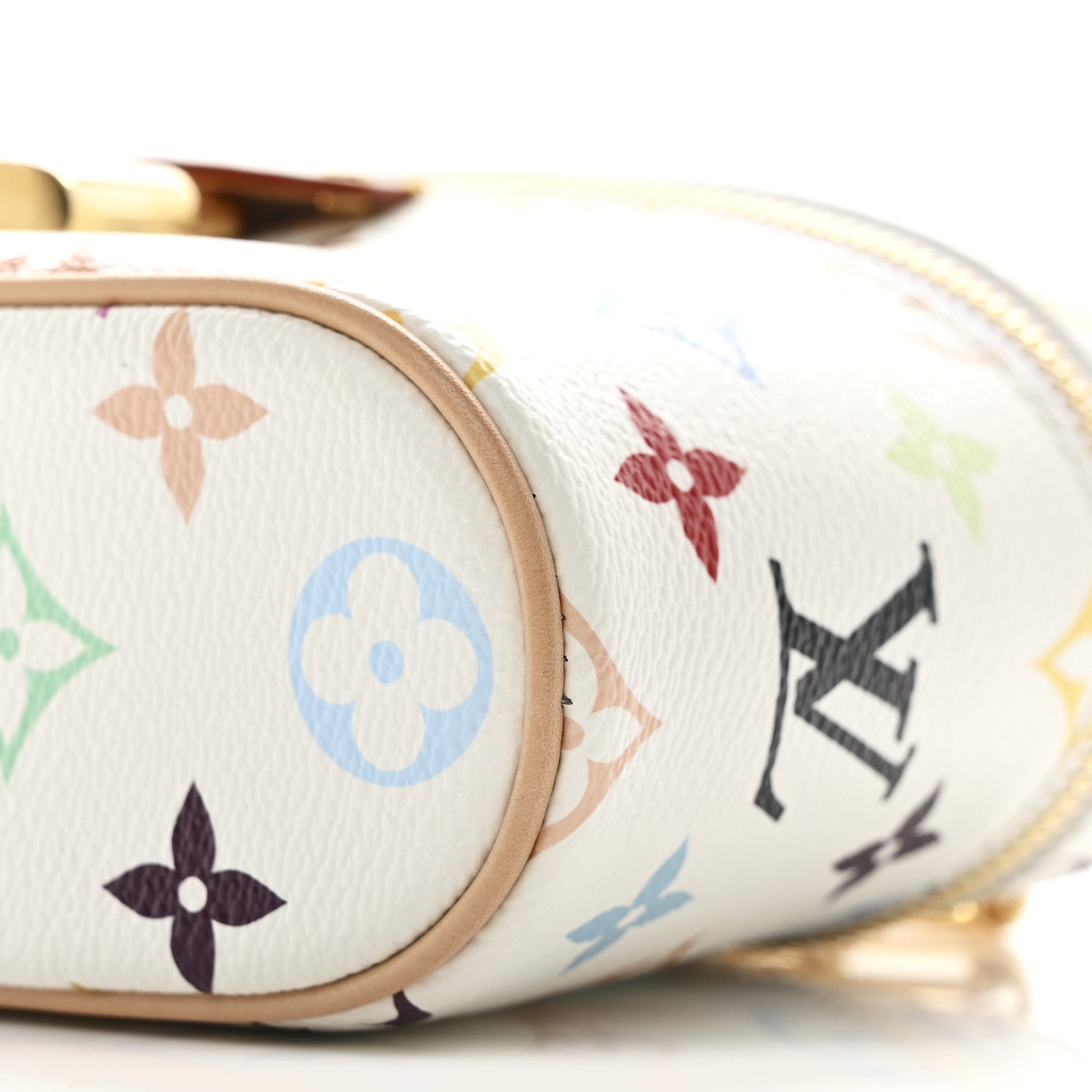 LV x TM Monogram Multicolor Vanity Chain Pouch White