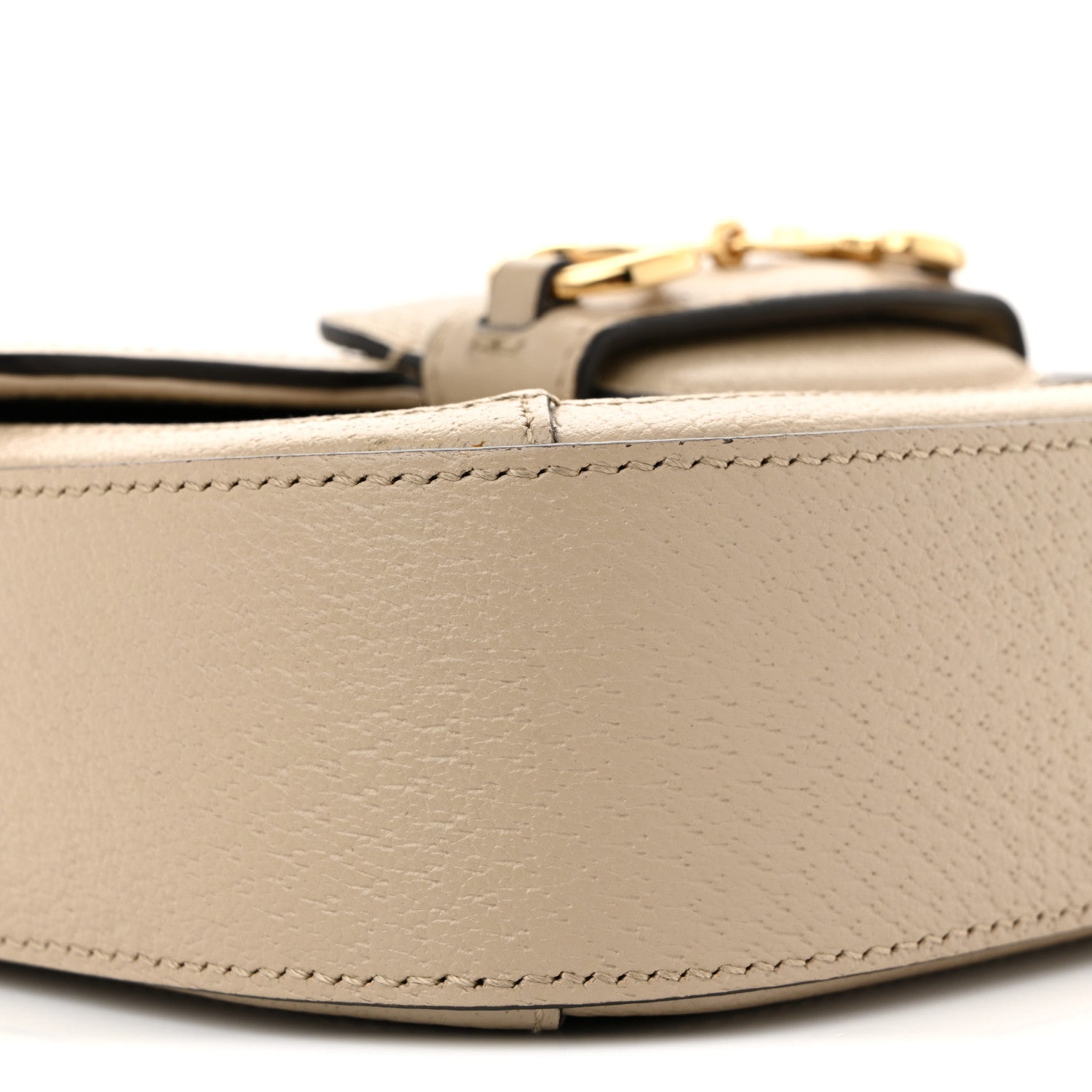 GG Supreme Monogram Textured Dollar Calfskin Web Mini Horsebit 1955 Shoulder Bag Beige Mystic White Oatmeal