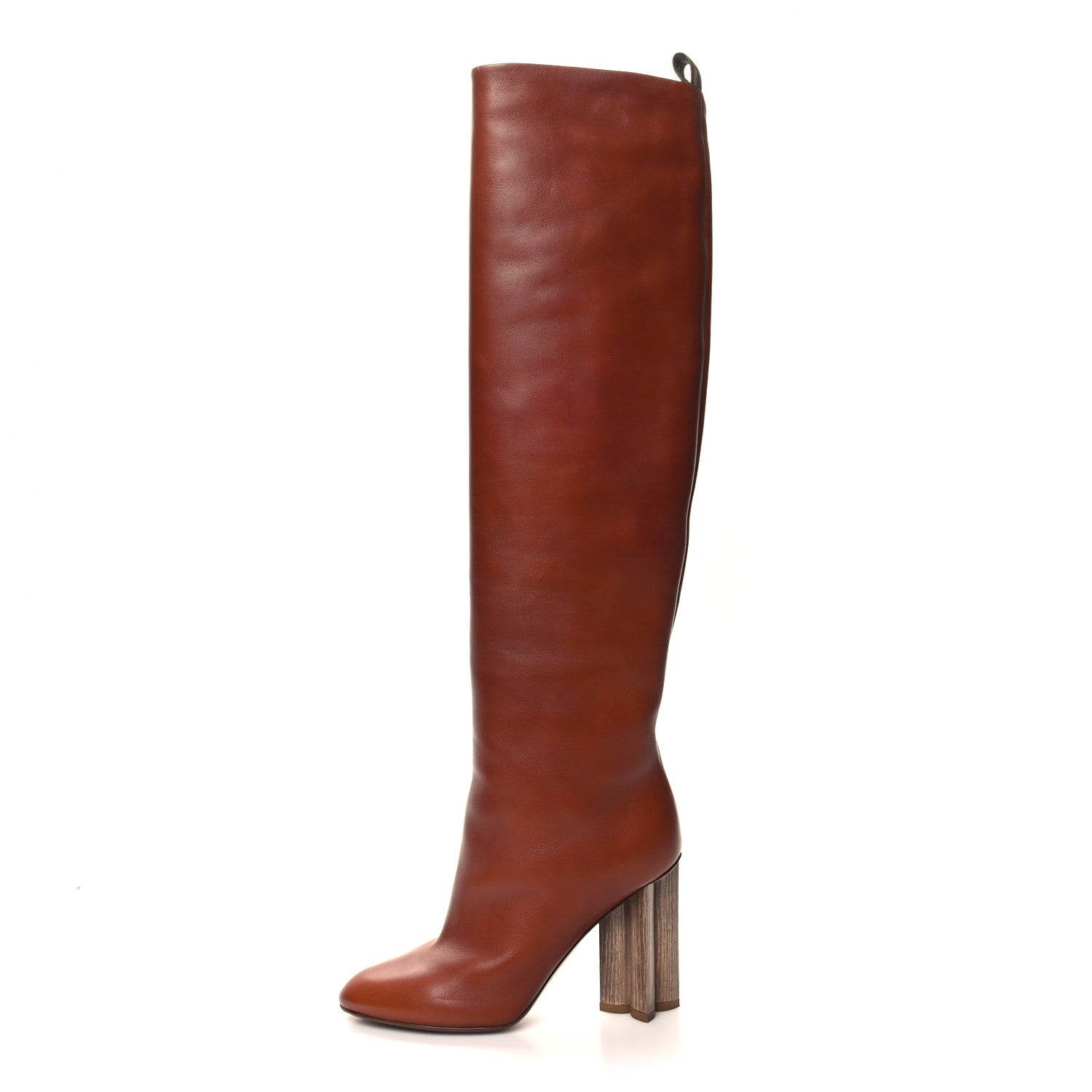 Calfskin Silhouette High Boots 36.5 Cognac