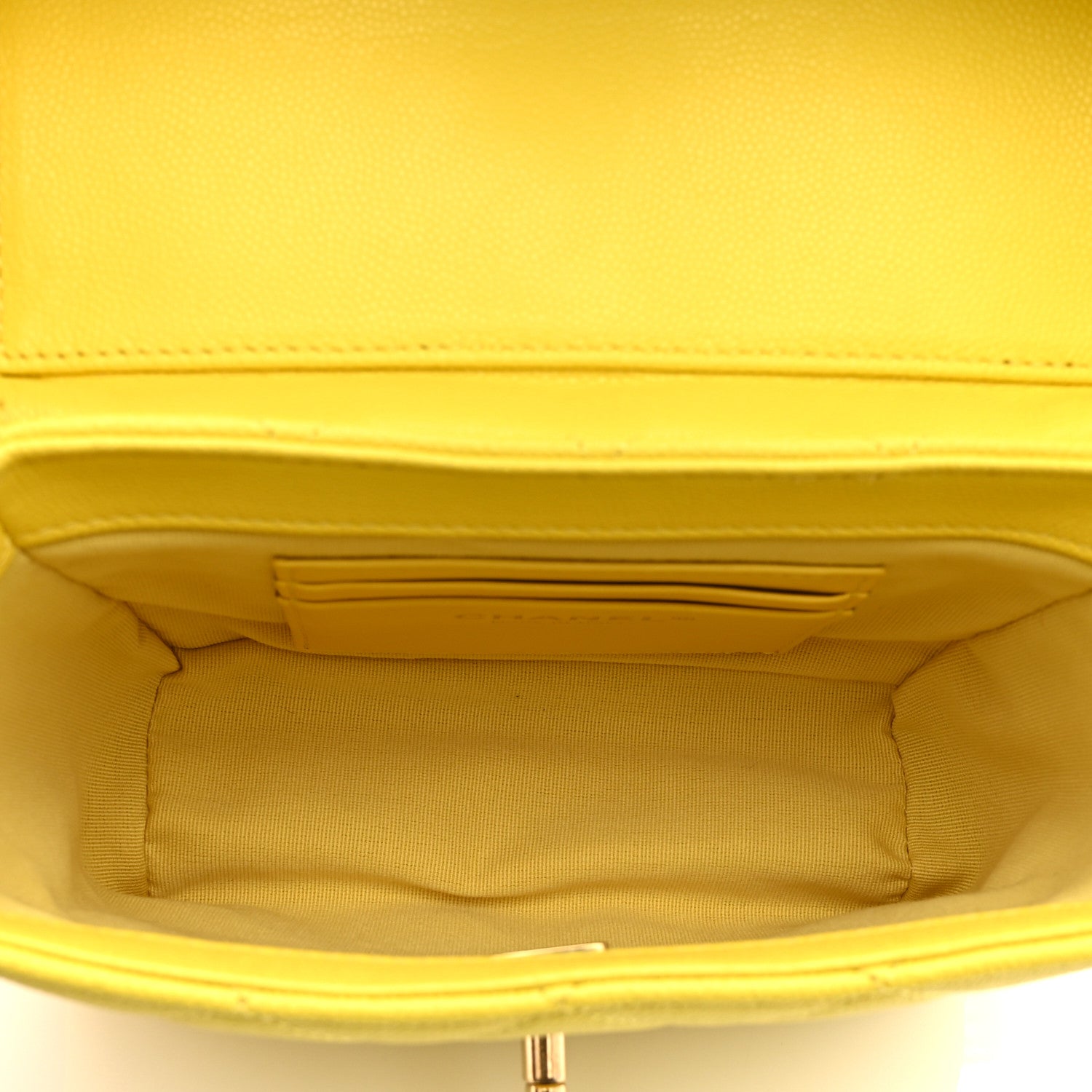 Caviar Quilted Handy Box Vanity Case Yellow