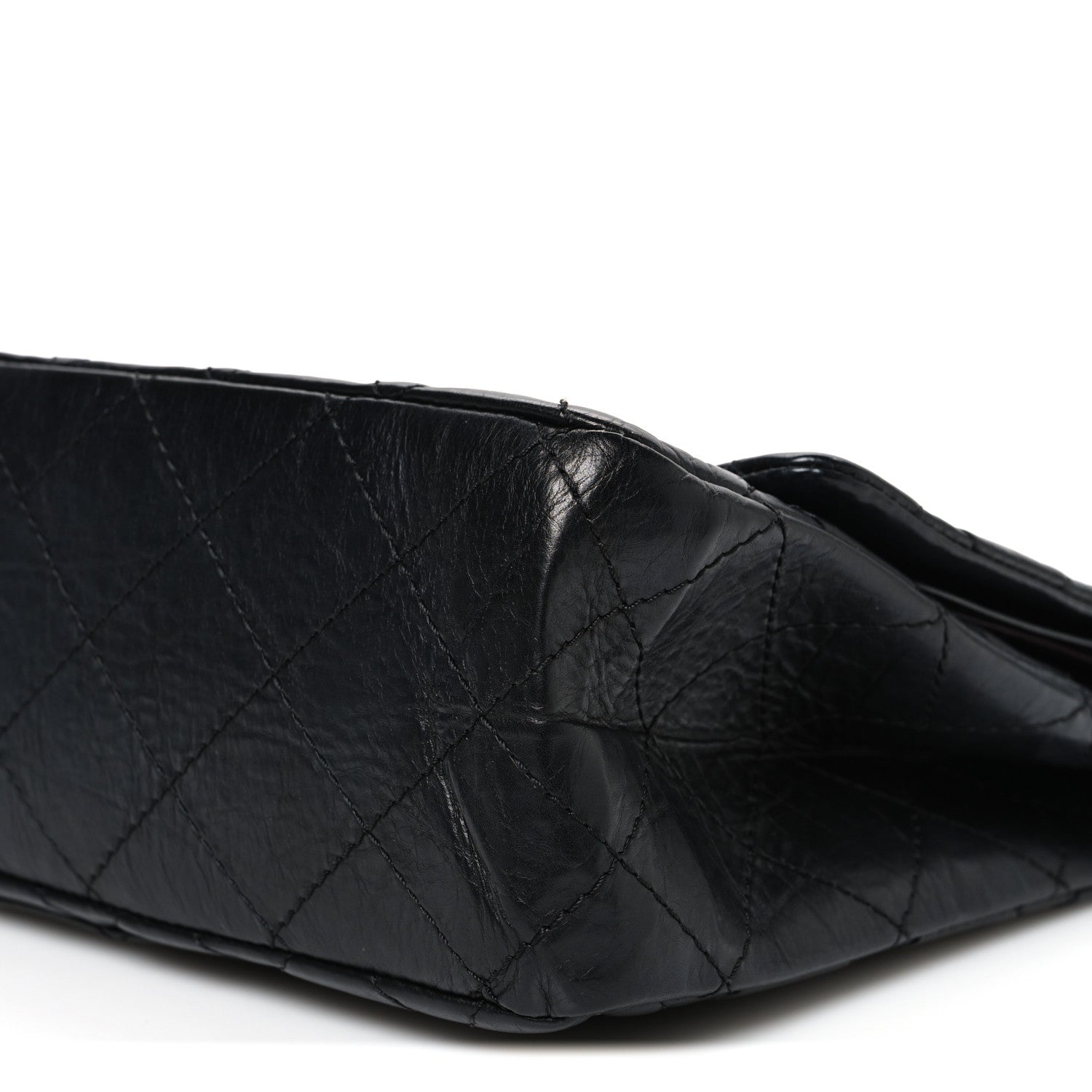 Aged Calfskin Quilted 2.55 Reissue 227 Flap Black