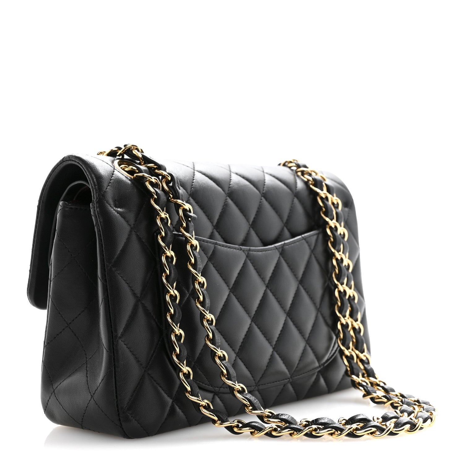 Lambskin Quilted Small Double Flap Black