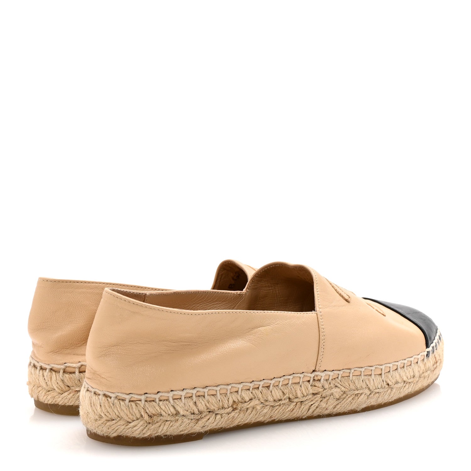 Lambskin CC Espadrilles 37 Beige Black