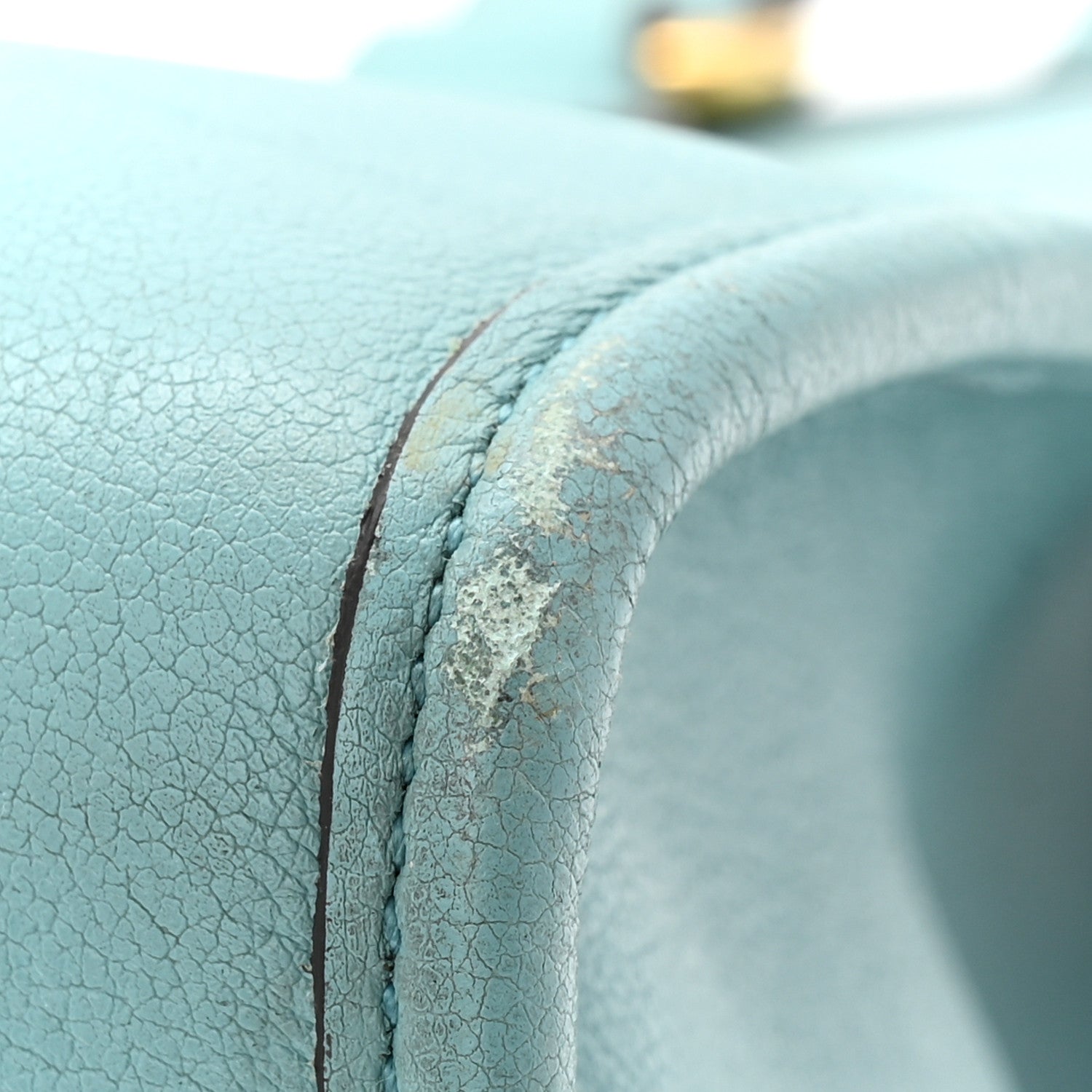 Wonka Grain Calfskin GG Monogram Star Embossed Medium GG Tote Dusty Azure