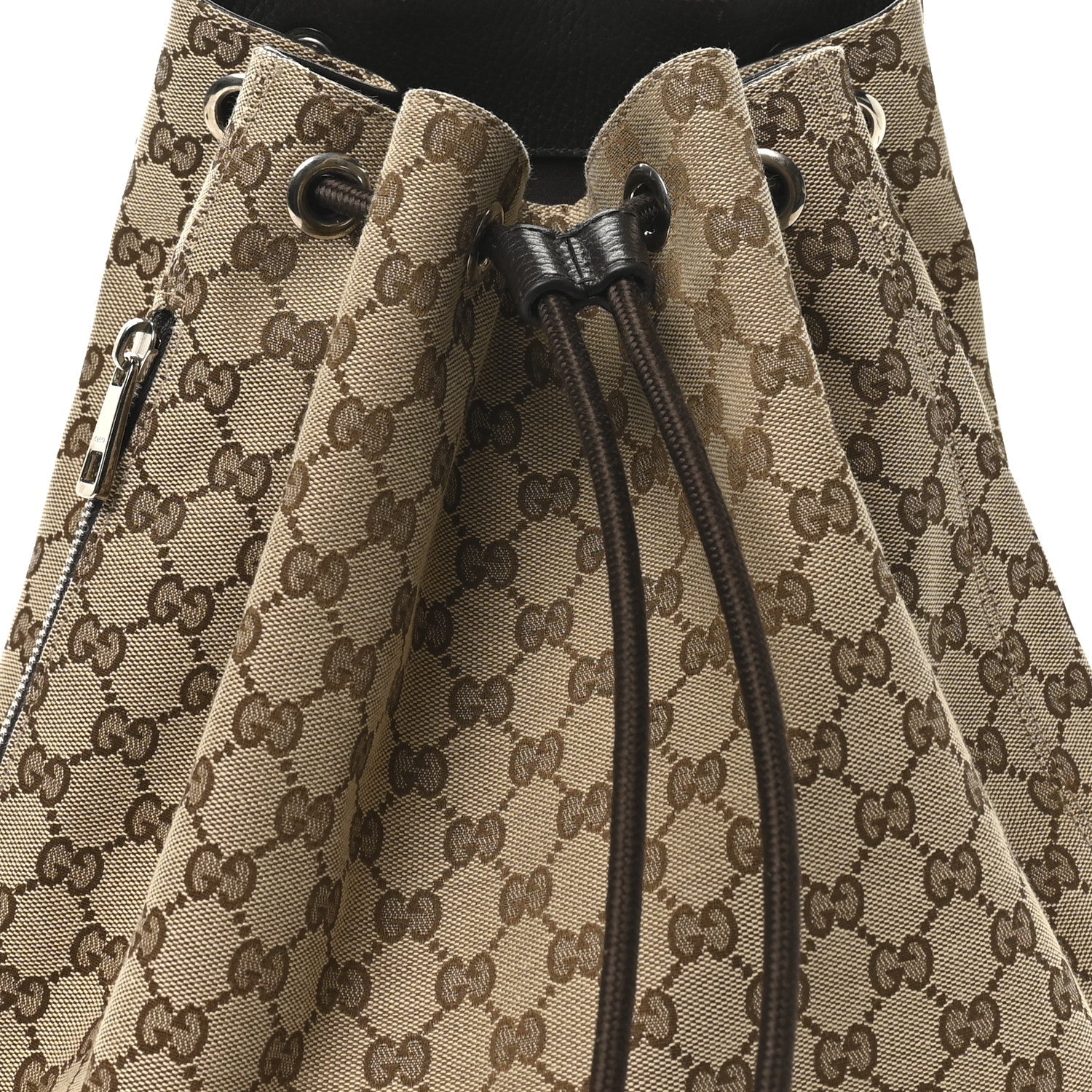 Monogram Dollar Calfskin O Drawstring Backpack Beige Ebony Testa di Moro Dark Chocolate