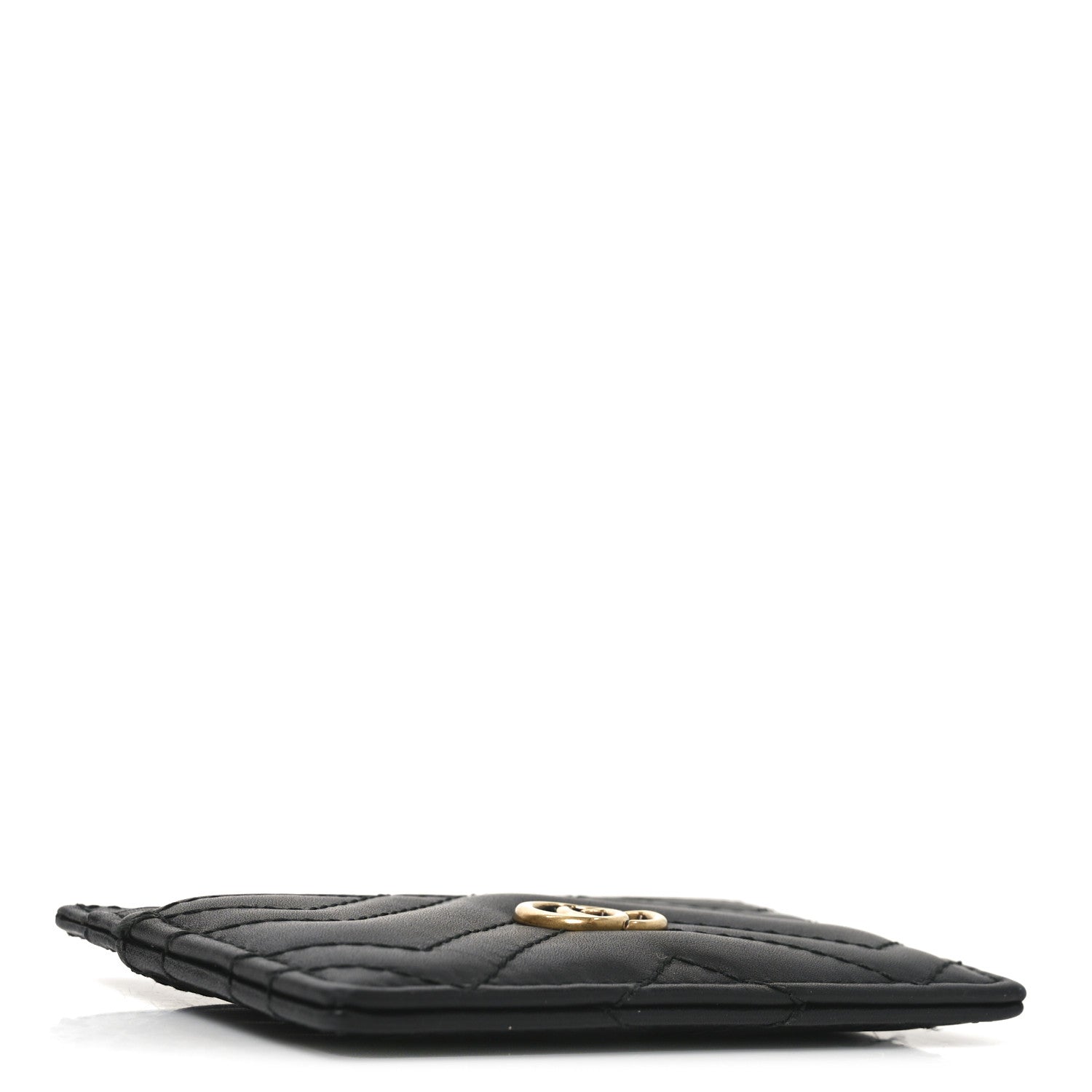 Calfskin Matelasse GG Marmont Card Holder Black