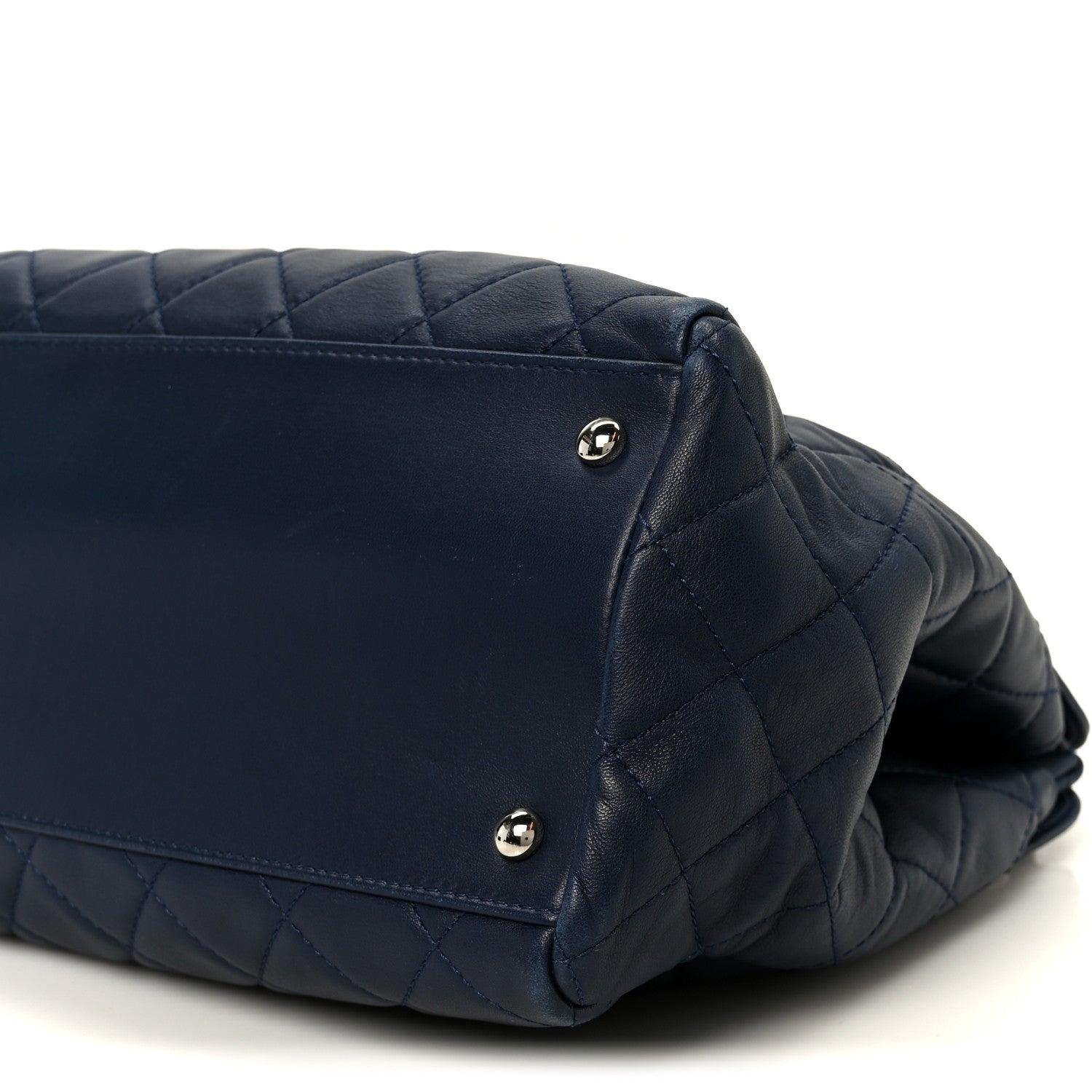 Lambskin Quilted Chanel 7 Large Tote Navy