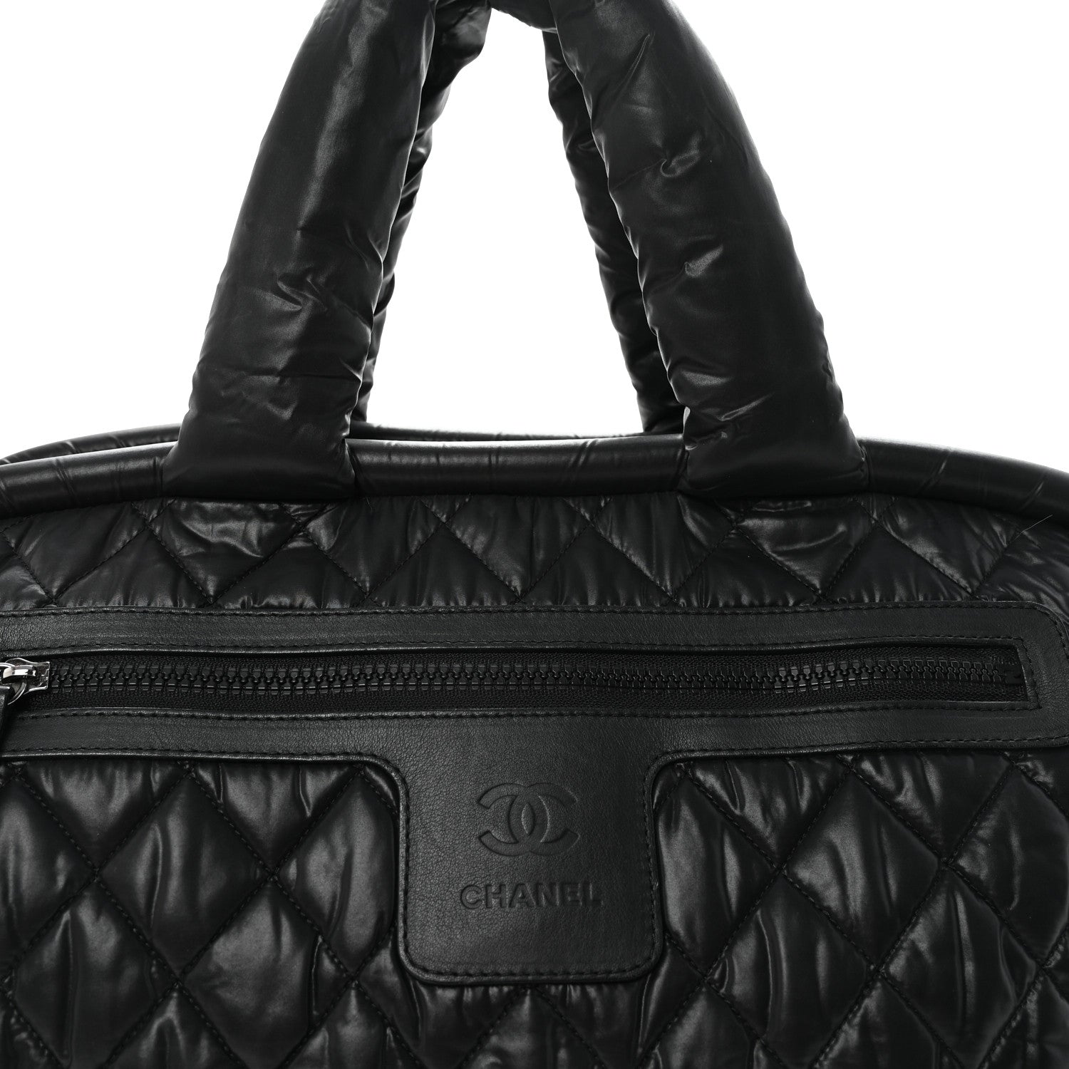 Nylon Quilted Medium Coco Cocoon Tote Black