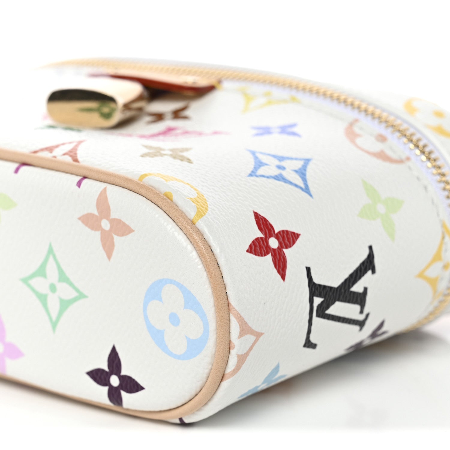 LV x TM Monogram Multicolor Vanity Chain Pouch White