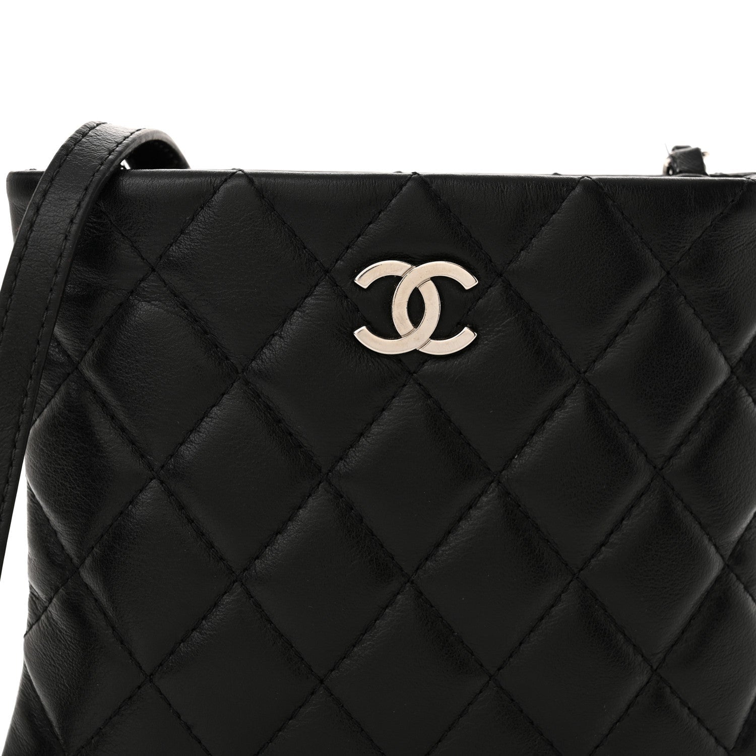 Lambskin Quilted Crossbody Bag Black