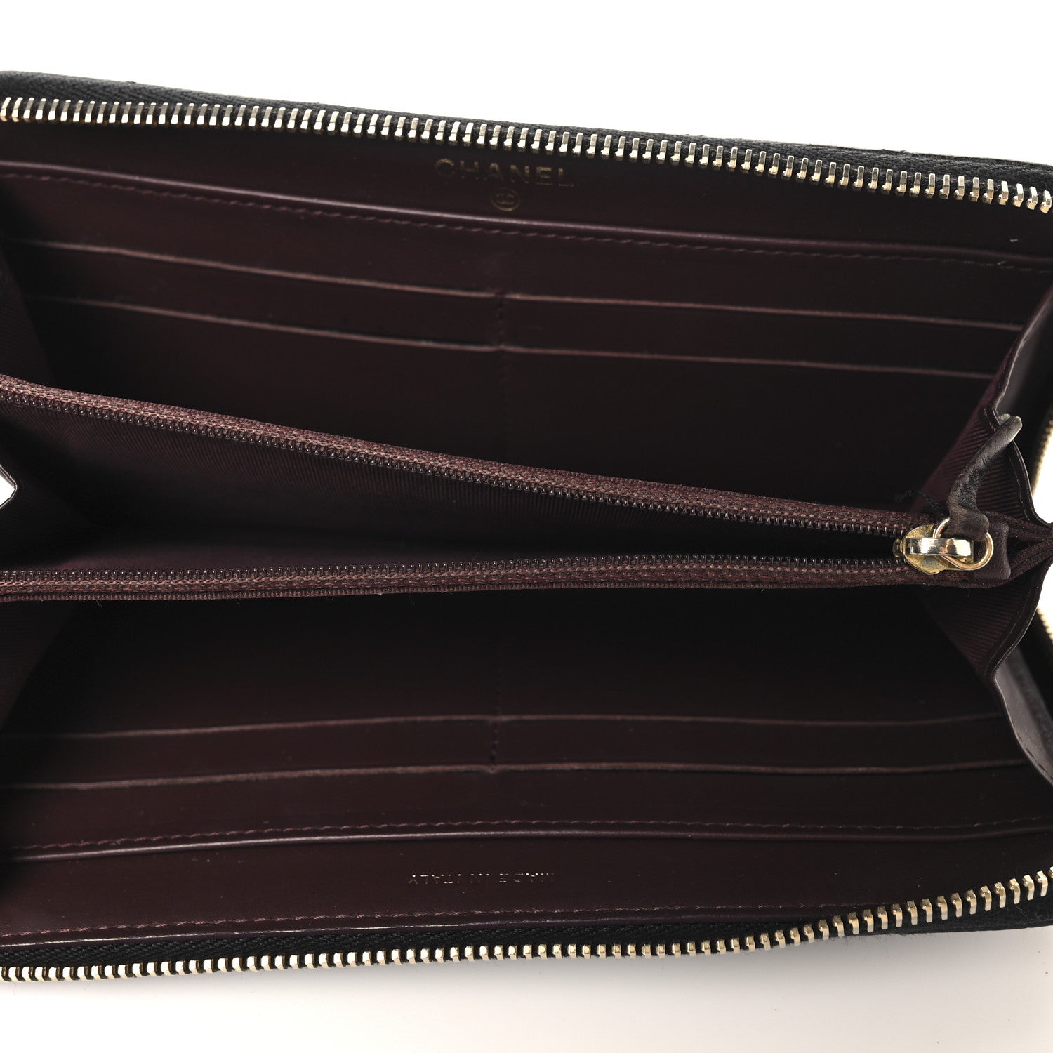 Caviar Quilted Large Gusset Zip Around Wallet Black