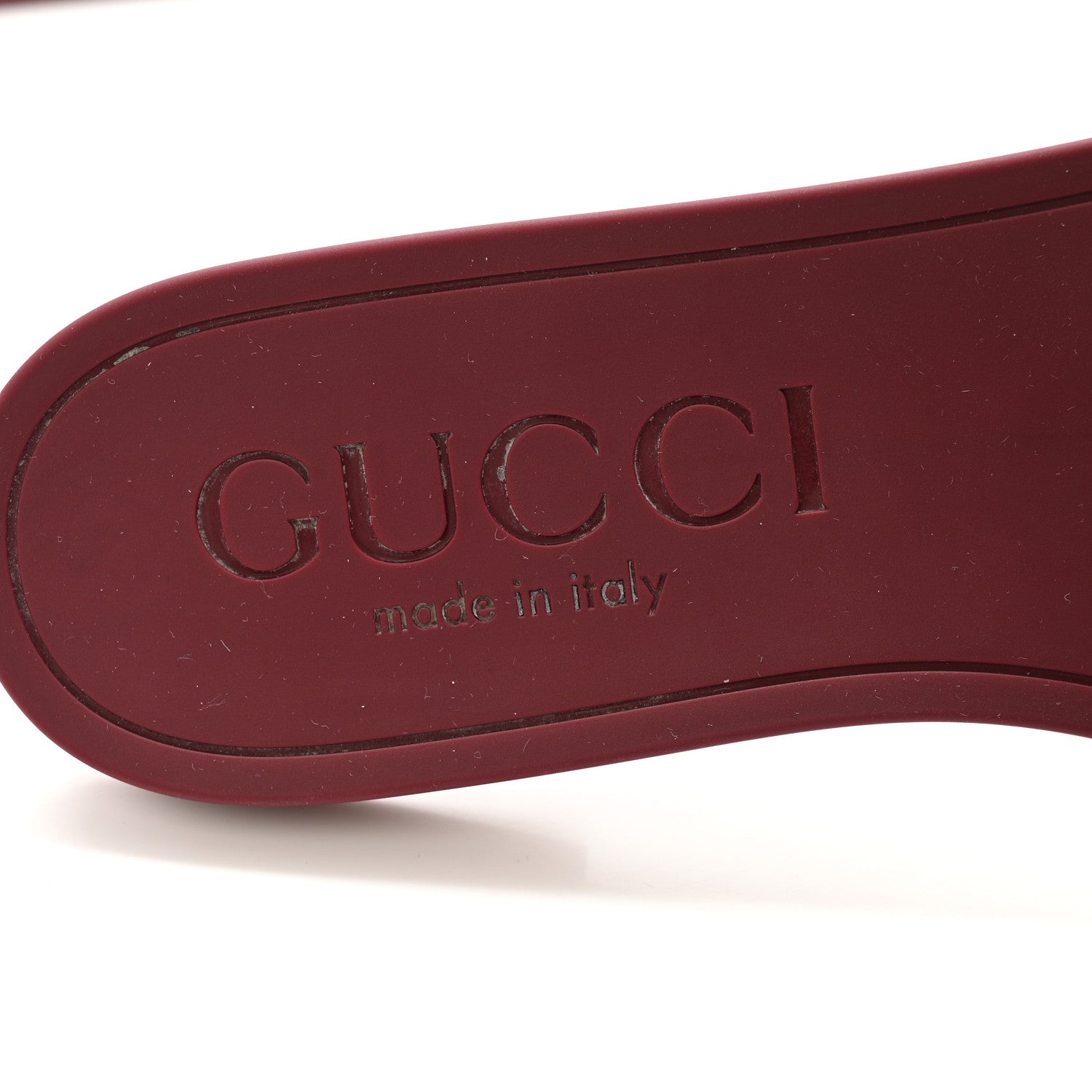 Rubber Interlocking G Womens Slide Sandals 35 Rosso Ancora