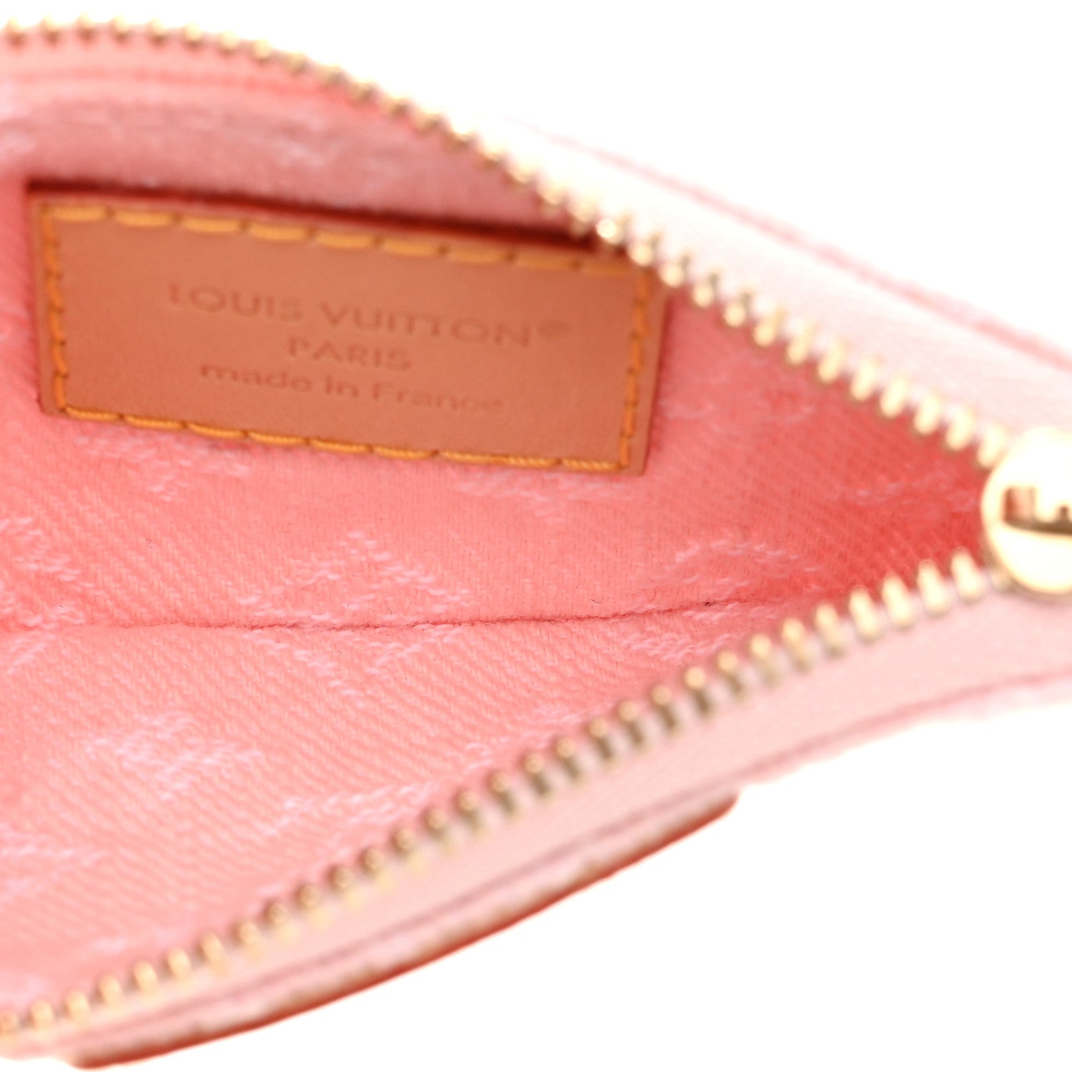 Monogram Denim Key Pouch Washed Pink