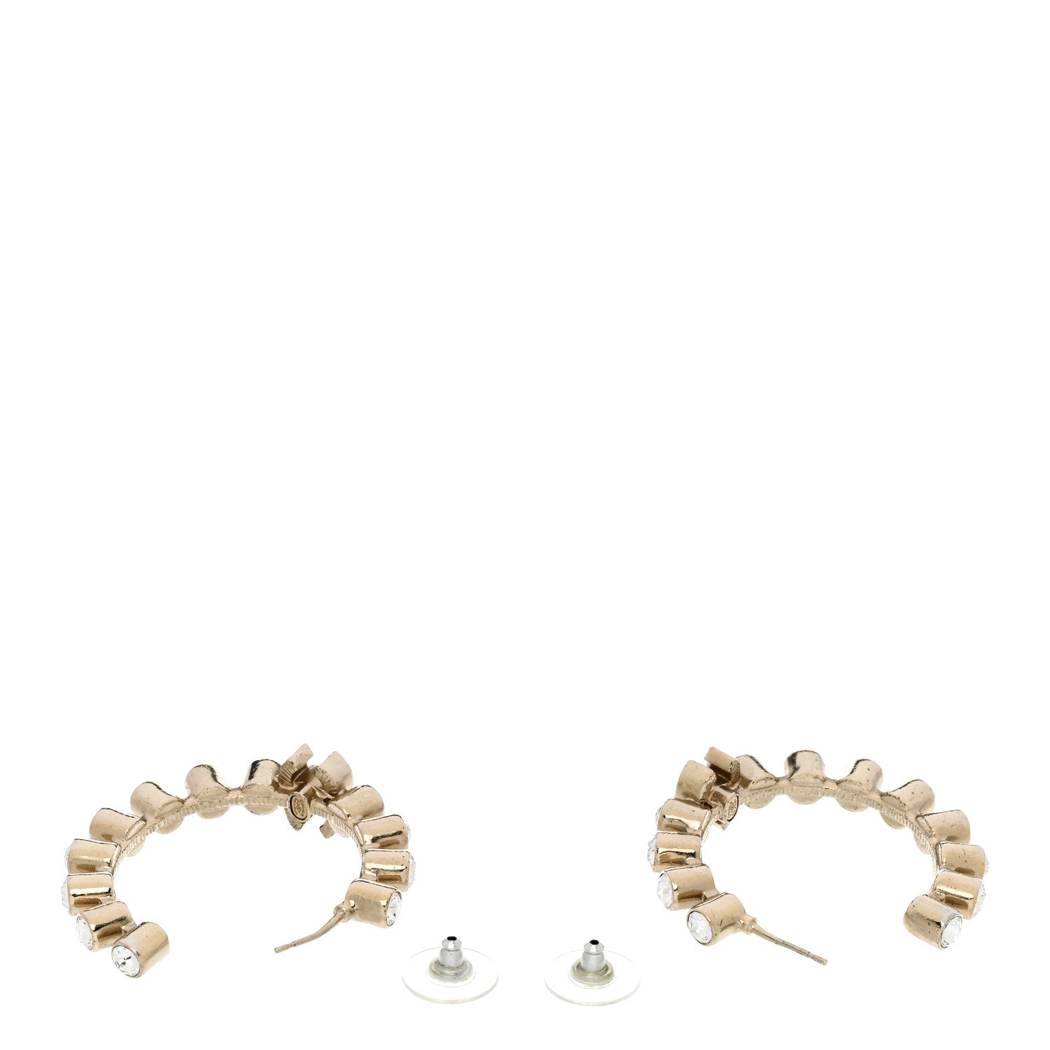 Crystal CC Hoop Earrings Gold