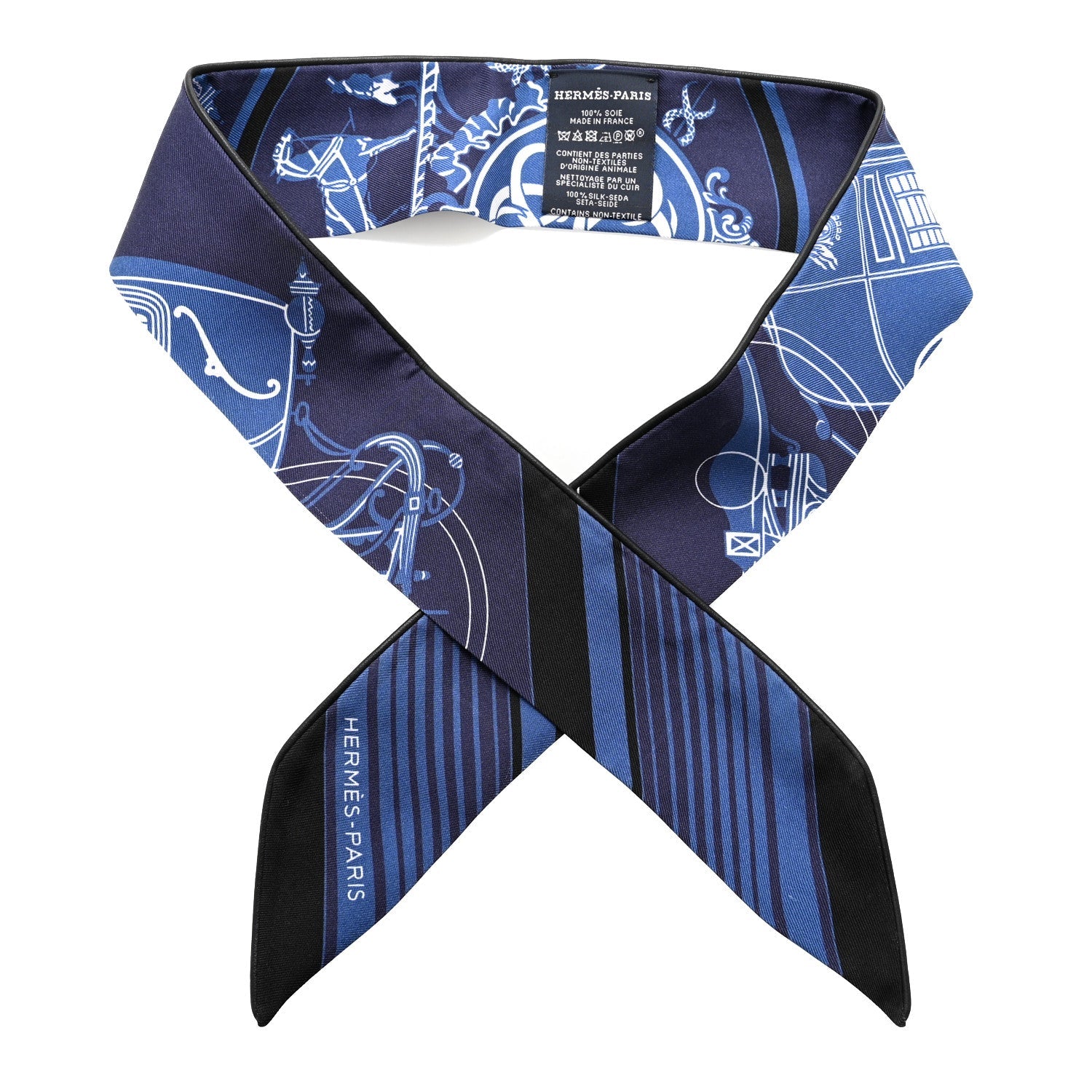 Silk Ex-Libris Forever Twilly Black Marine White