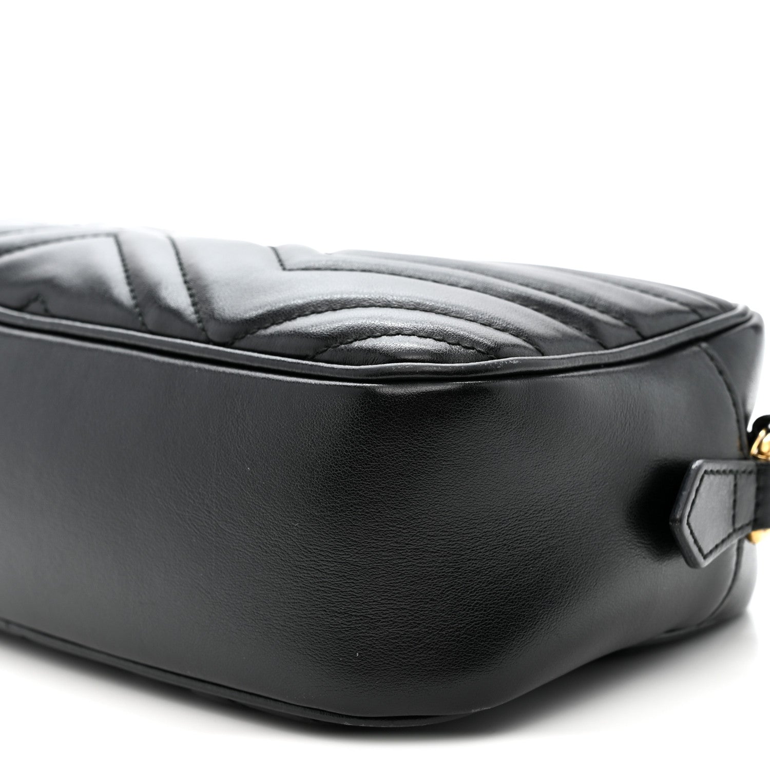 Calfskin Matelasse Small GG Marmont Chain Shoulder Bag Black