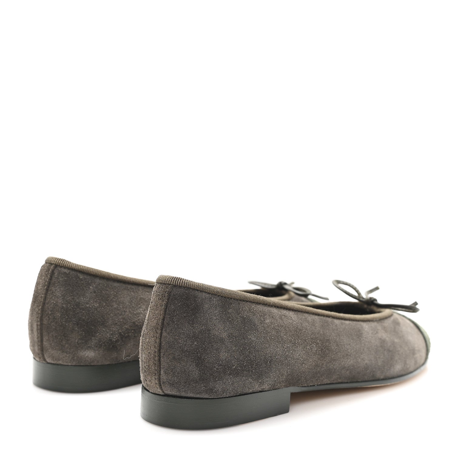 Suede Cap Toe CC Ballerina Flats 37 Grey Green