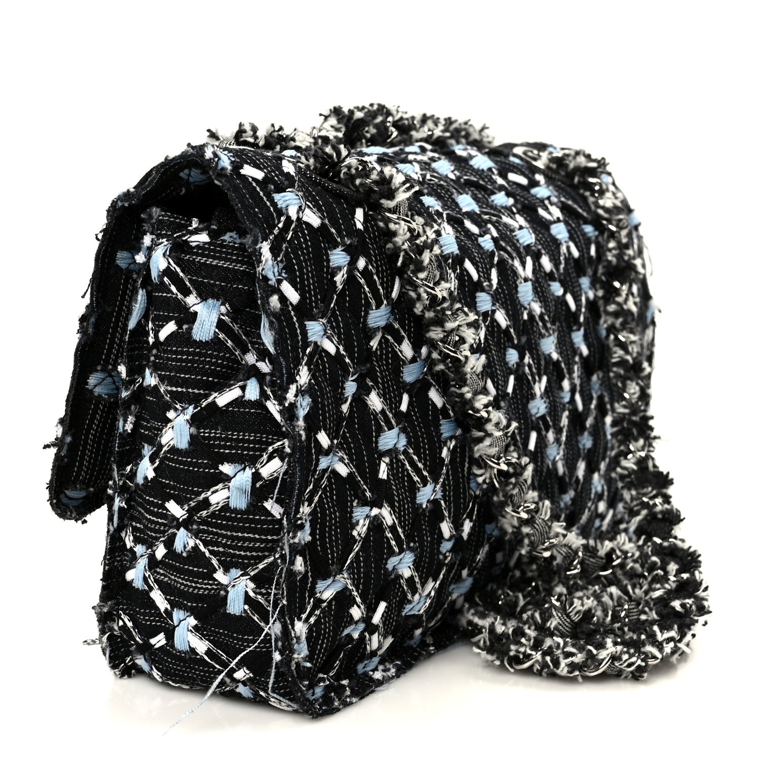Denim Woven Medium Flap Light Blue
