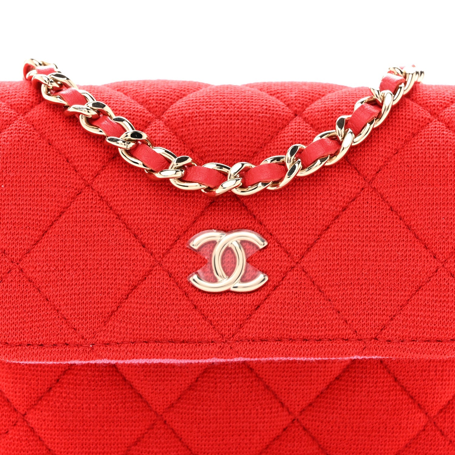 Jersey Quilted Micro Mini Flap Red