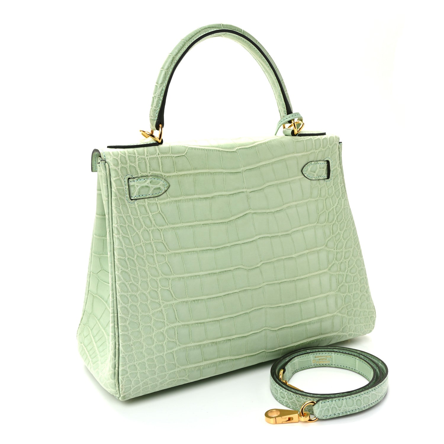 Matte Alligator Kelly Retourne 28 Vert D'eau