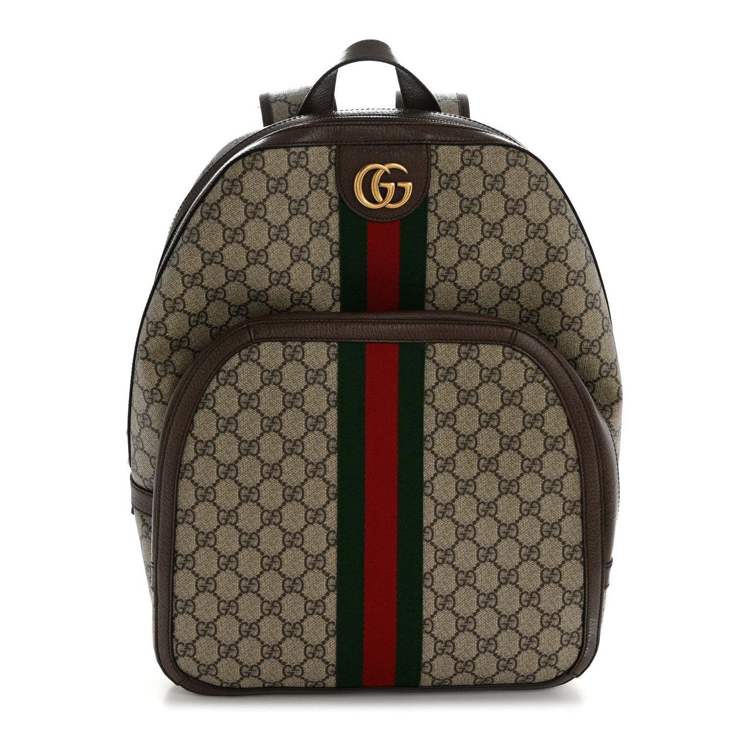 GG Supreme Monogram Medium Ophidia Day Backpack Brown