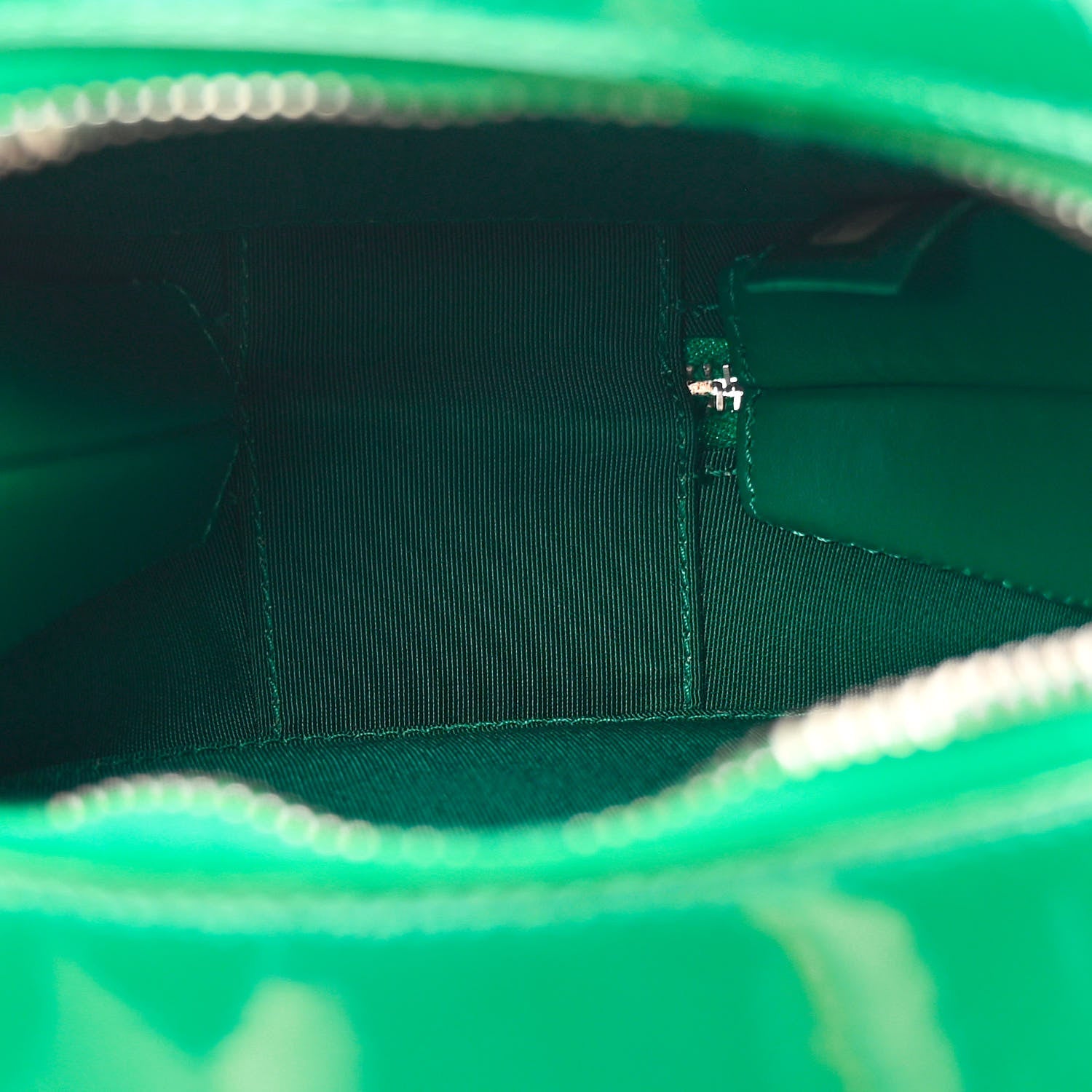 Glazed Calfskin Round As Earth Evening Bag Green