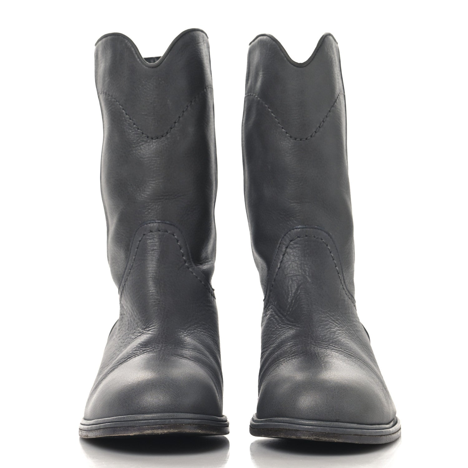 Calfskin Ascot CC Boots 37.5 Gray