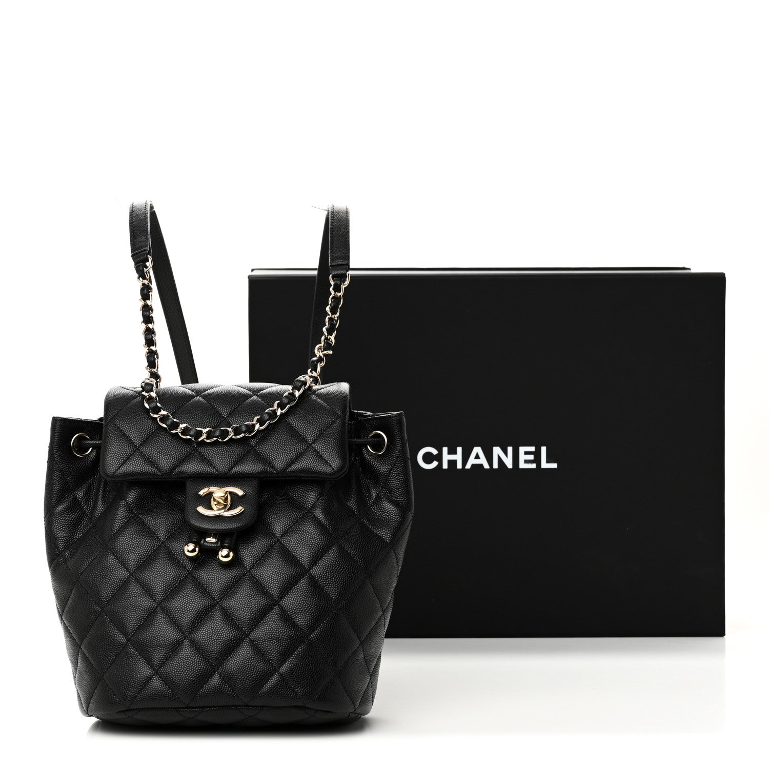 Caviar Quilted Mini Urban Spirit Backpack Black