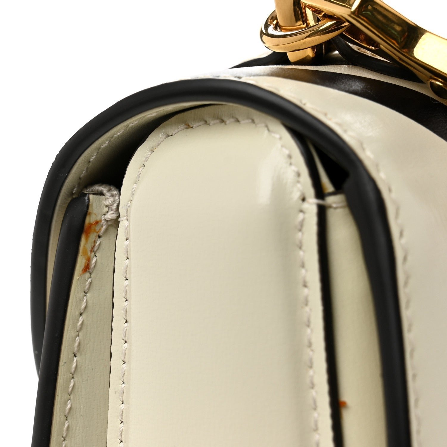 Calfskin Web Geometric Print Small Bamboo 1947 Top Handle Bag White Multicolor