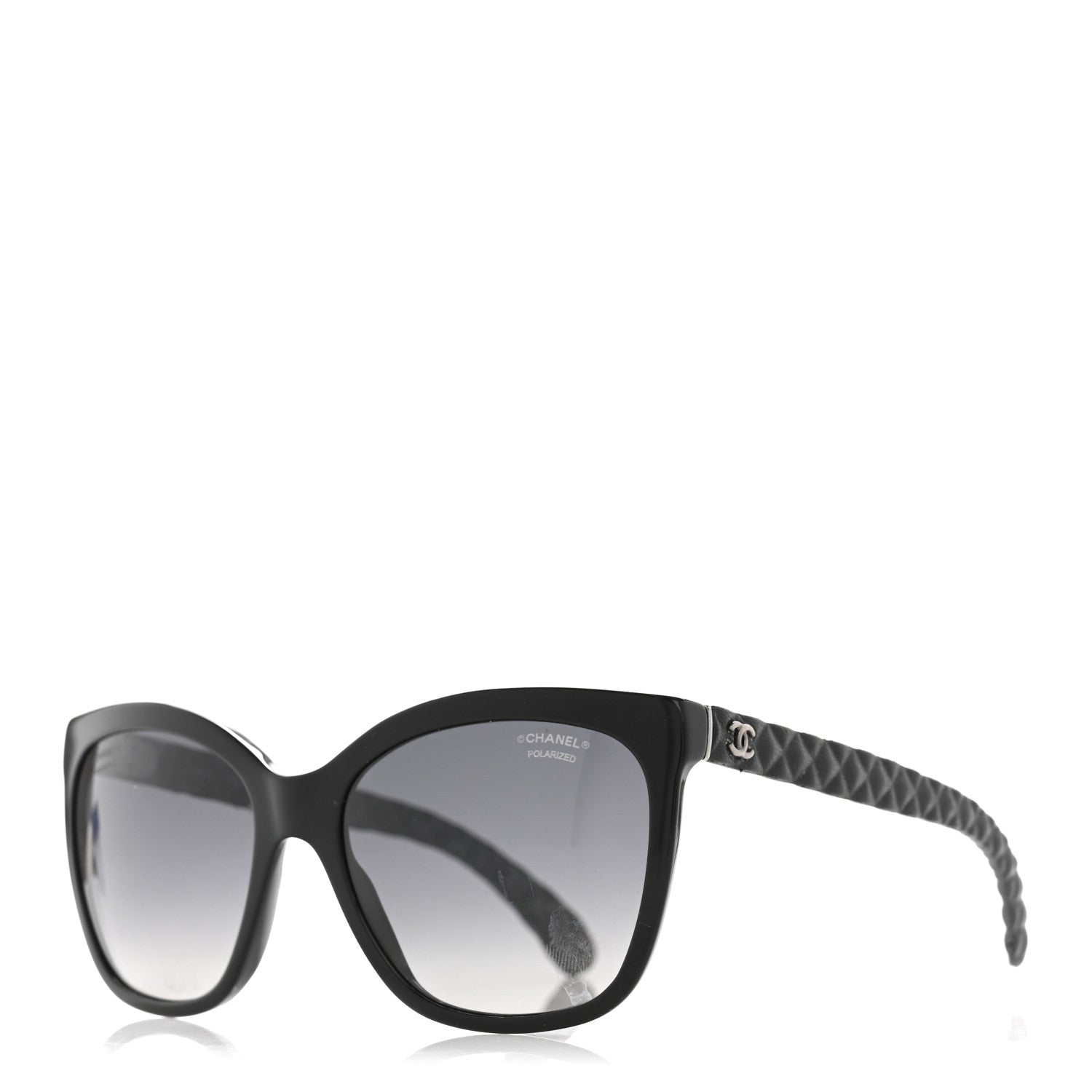 Acetate Quilted Polarized Butterfly CC Sunglasses 5288-Q Black