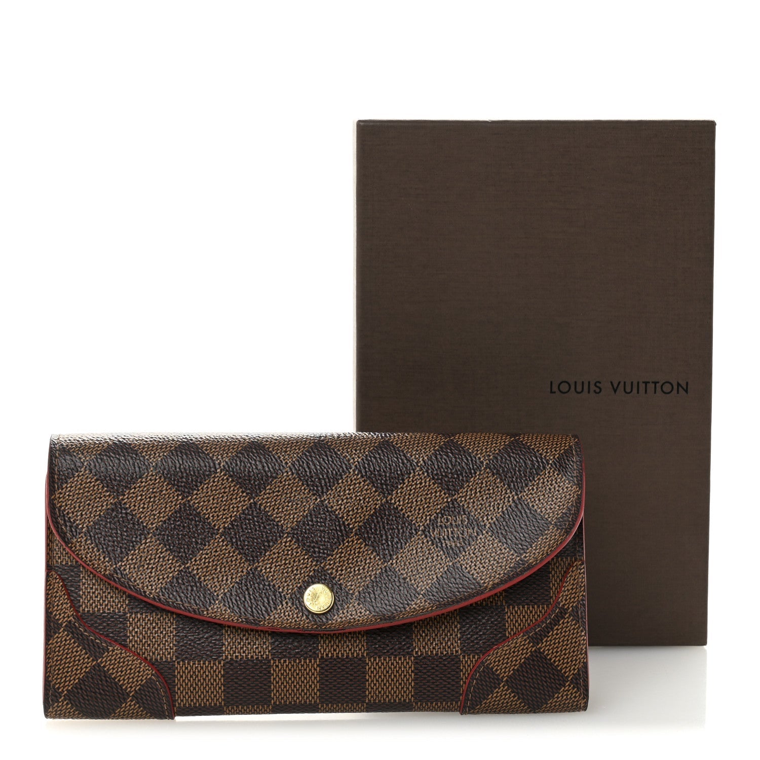 Damier Ebene Caissa Wallet Cherry