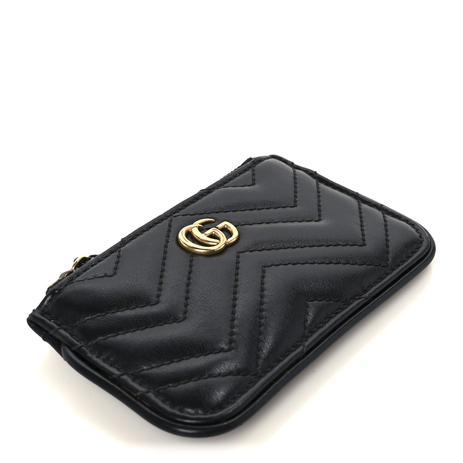 Calfskin Matelasse GG Marmont Key Case Black