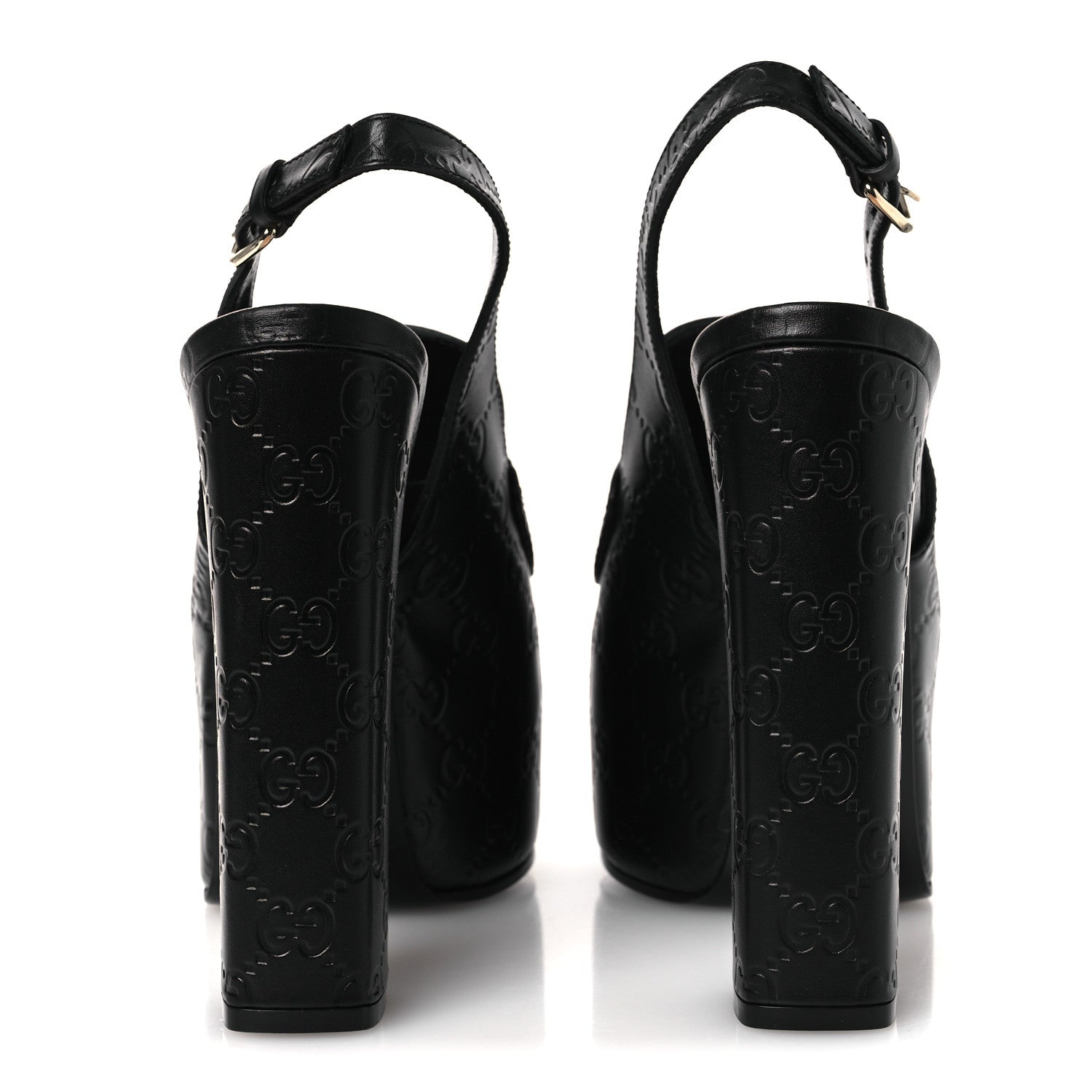Guccissima Horsebit Platform 70/160mm Slingback Mules 38.5 Black