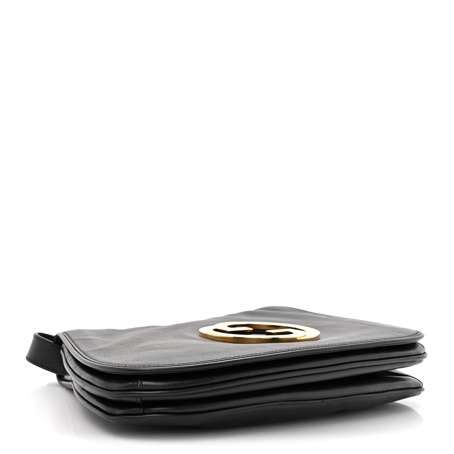 Roxy Calfskin Web Medium Blondie Shoulder Flap Bag Black