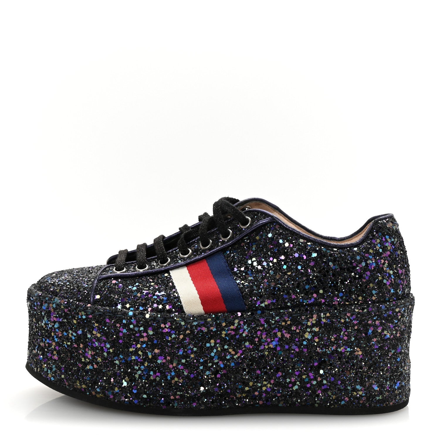 Glitter Womens Peggy Platform Sneakers 39 Purple