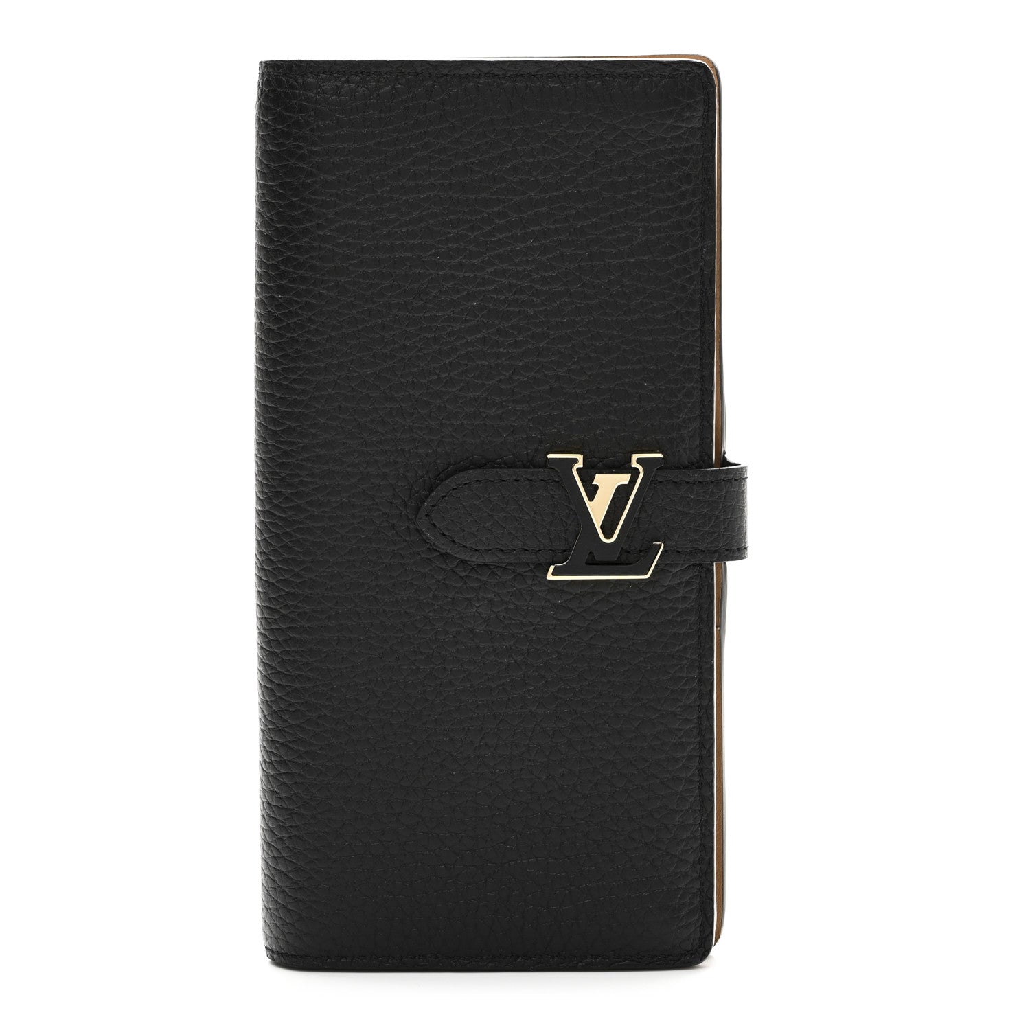 Taurillon LV Vertical Capucines Wallet Black Arizona