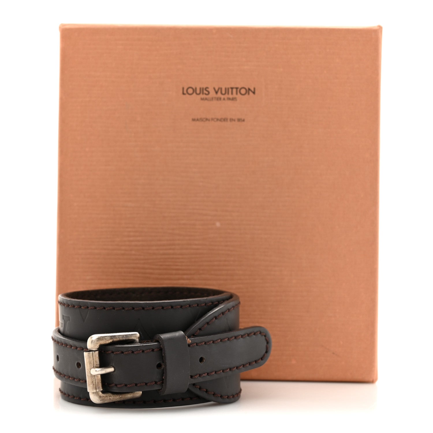 Glace Monogram Wrap Bracelet Cafe Brown